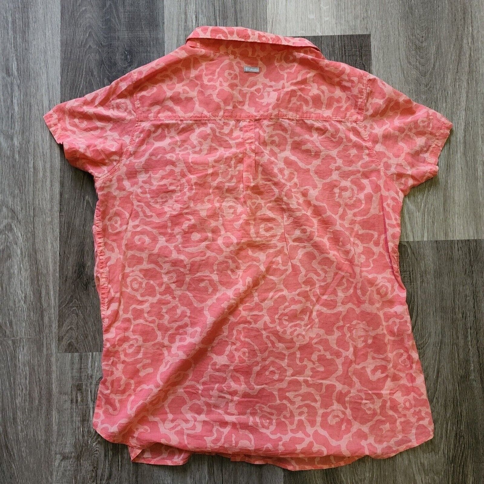 Columbia COLUMBIA WOMENS BLOUSE L FLORAL PRINT ORANGE BUTTON UP Size L / US 10 / IT 46 - 3 Thumbnail