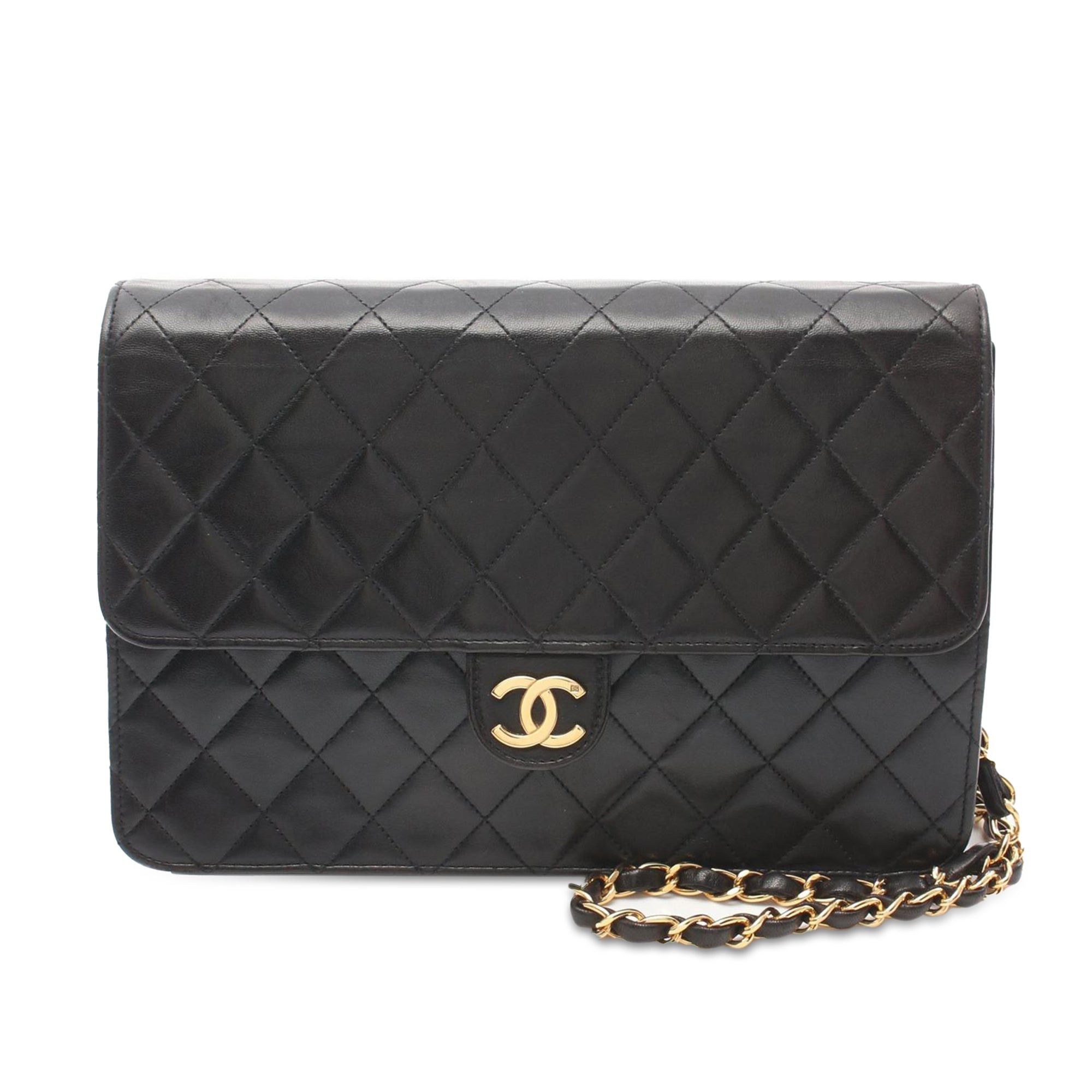 Chanel Chanel CC Quilted Lambskin Single Flap Black Size ONE SIZE - 1 Thumbnail