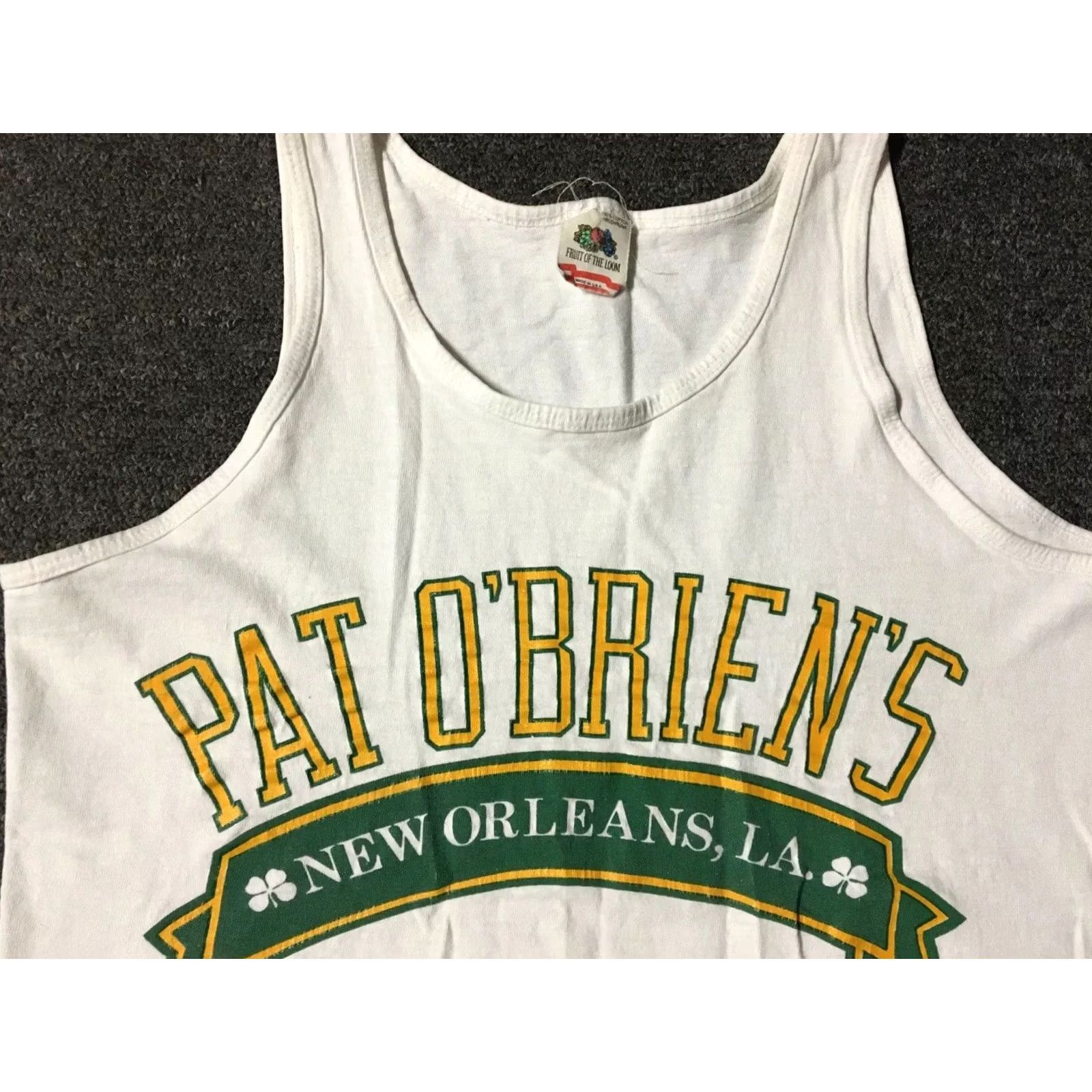 Vintage VINTAGE 90s Pat O’Brien’s New Orleans Bar Faded Tank Top S USA Bar T-Shirt Sleeveless White Mens Small Distressed Grunge USA Mardi Gras Rock Size US S / EU 44-46 / 1 - 4 Thumbnail