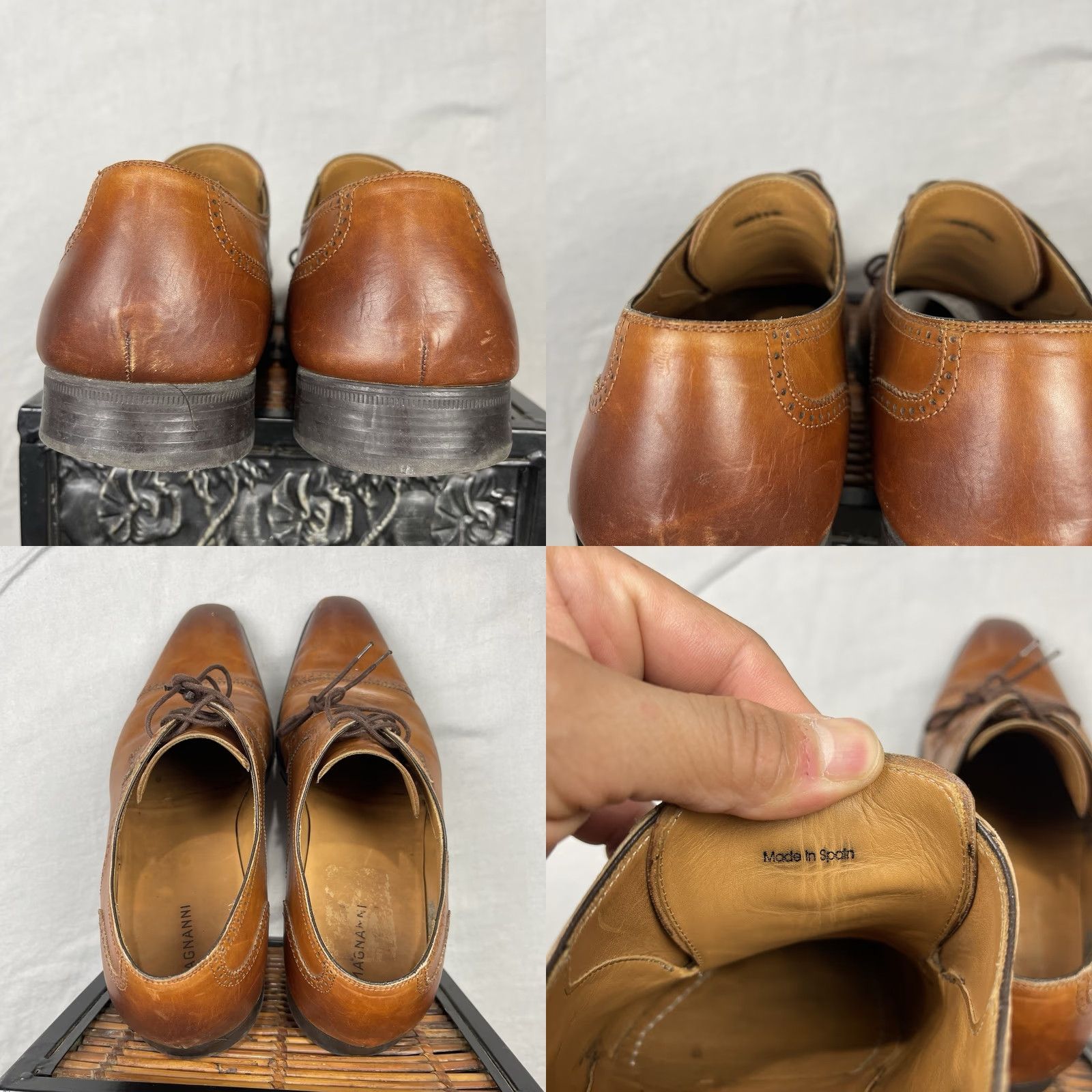 Magnanni Magnanni Carlito Shoes Mens 10.5 Brown Oxford Derby Cap Toe Made in Spain 12070 Size ONE SIZE - 8 Thumbnail