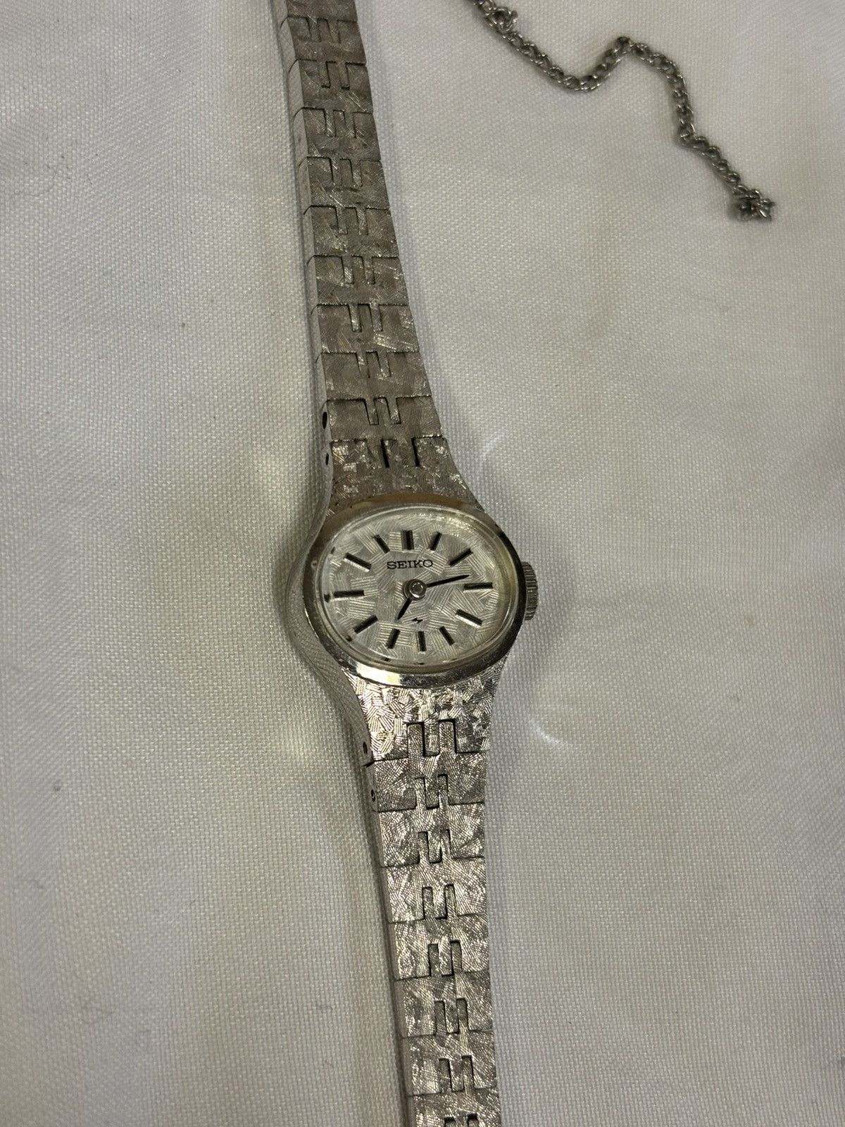 Seiko Vintage Seiko 11 7619 Silver Tone Mechanical Womens Watch. Size ONE SIZE - 5 Thumbnail