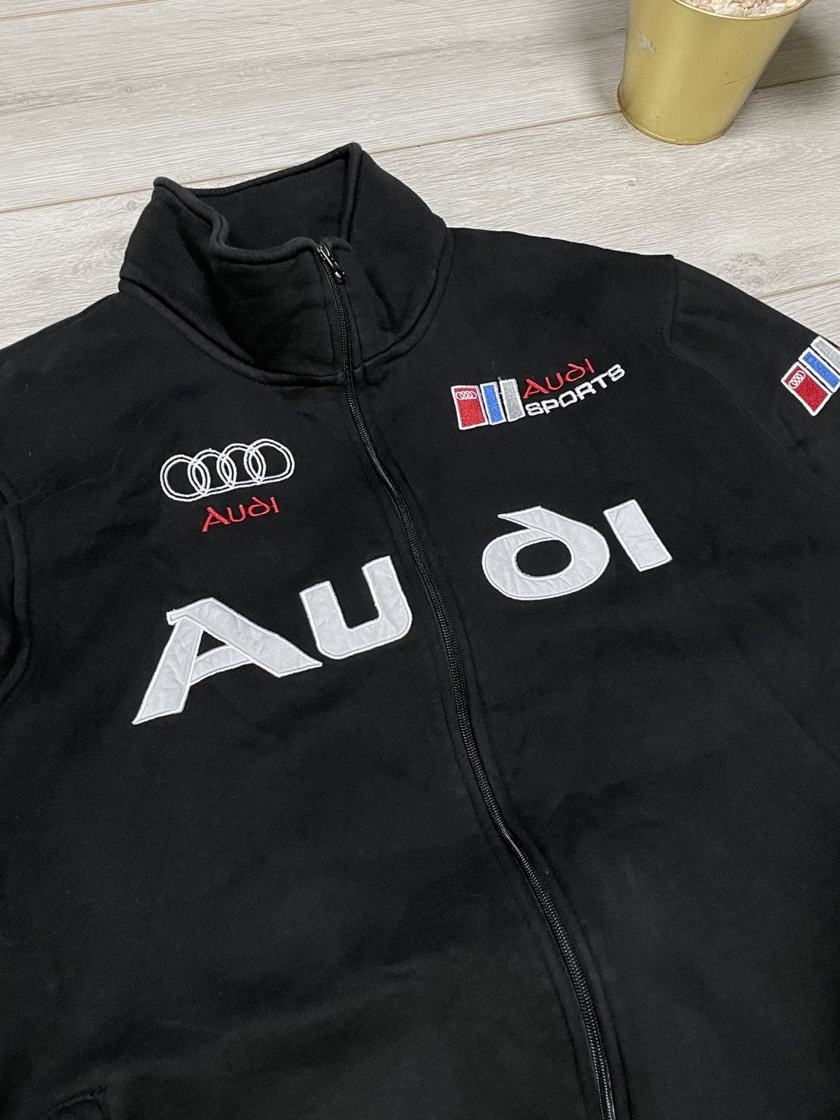 Audi Audi vintage big logo zip sweatshirt jacket racing Size US L / EU 52-54 / 3 - 4 Thumbnail