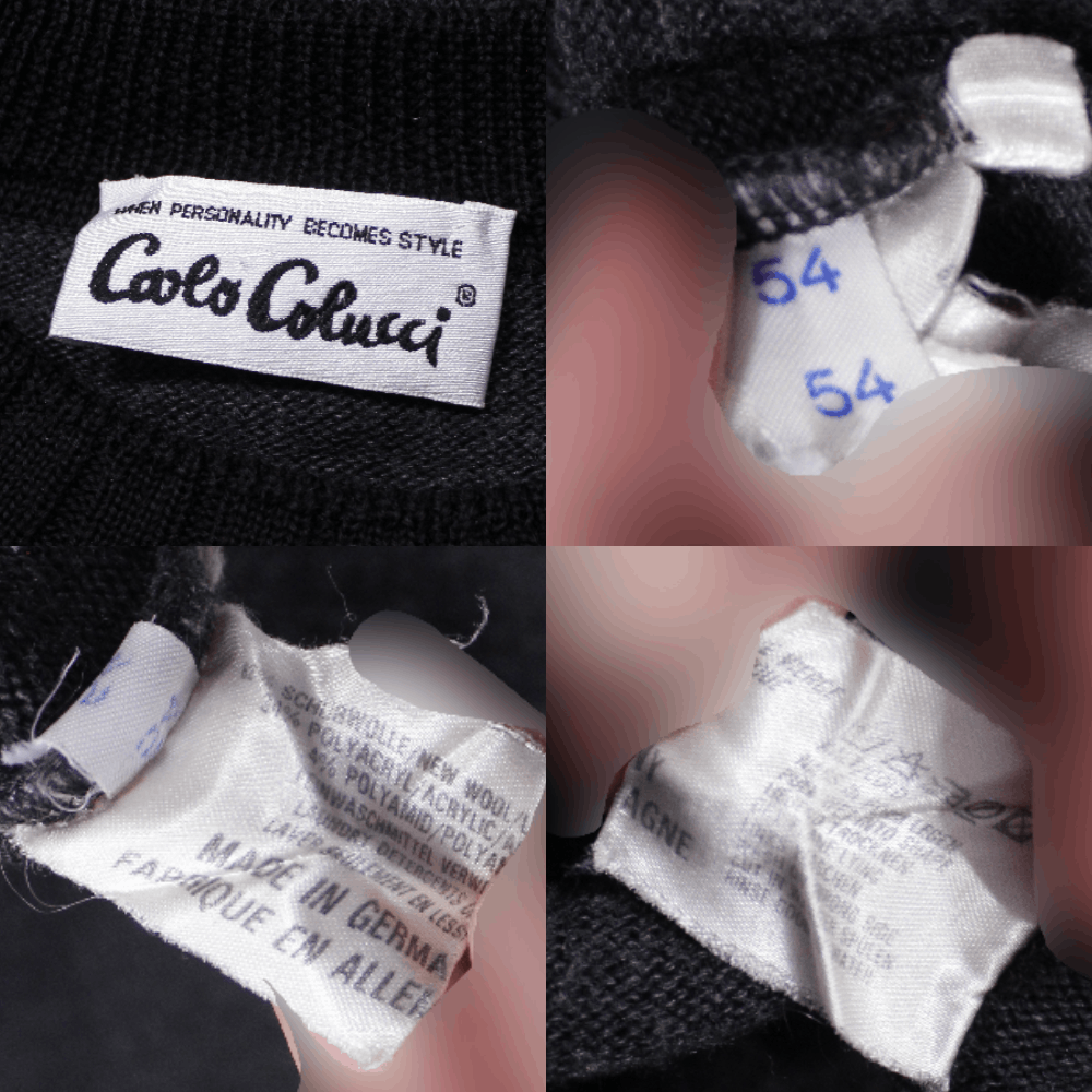 Carlo Colucci 90S Embroidered Wool Acryl Knit Size US L / EU 52-54 / 3 - 7 Thumbnail