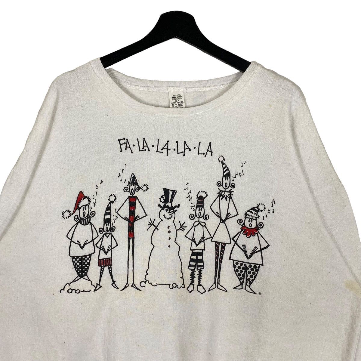 Vintage Vintage 90s Falalala Christmas Sweatshirt Crewneck Size L / US 10 / IT 46 - 2 Thumbnail