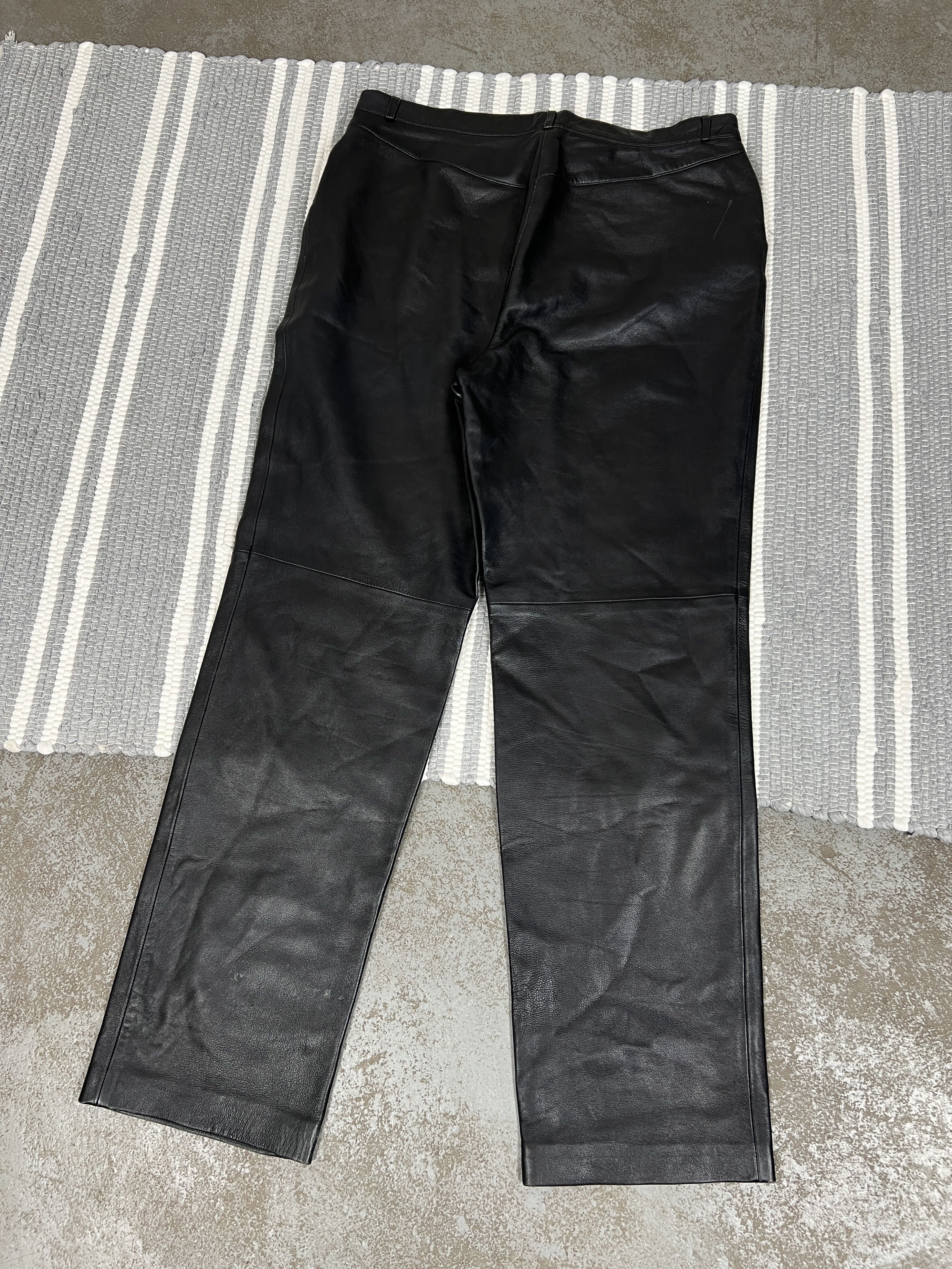 Leather Vintage Gerry Weber Leather Black Pants Size 32" / US 10 / IT 46 - 2 Thumbnail