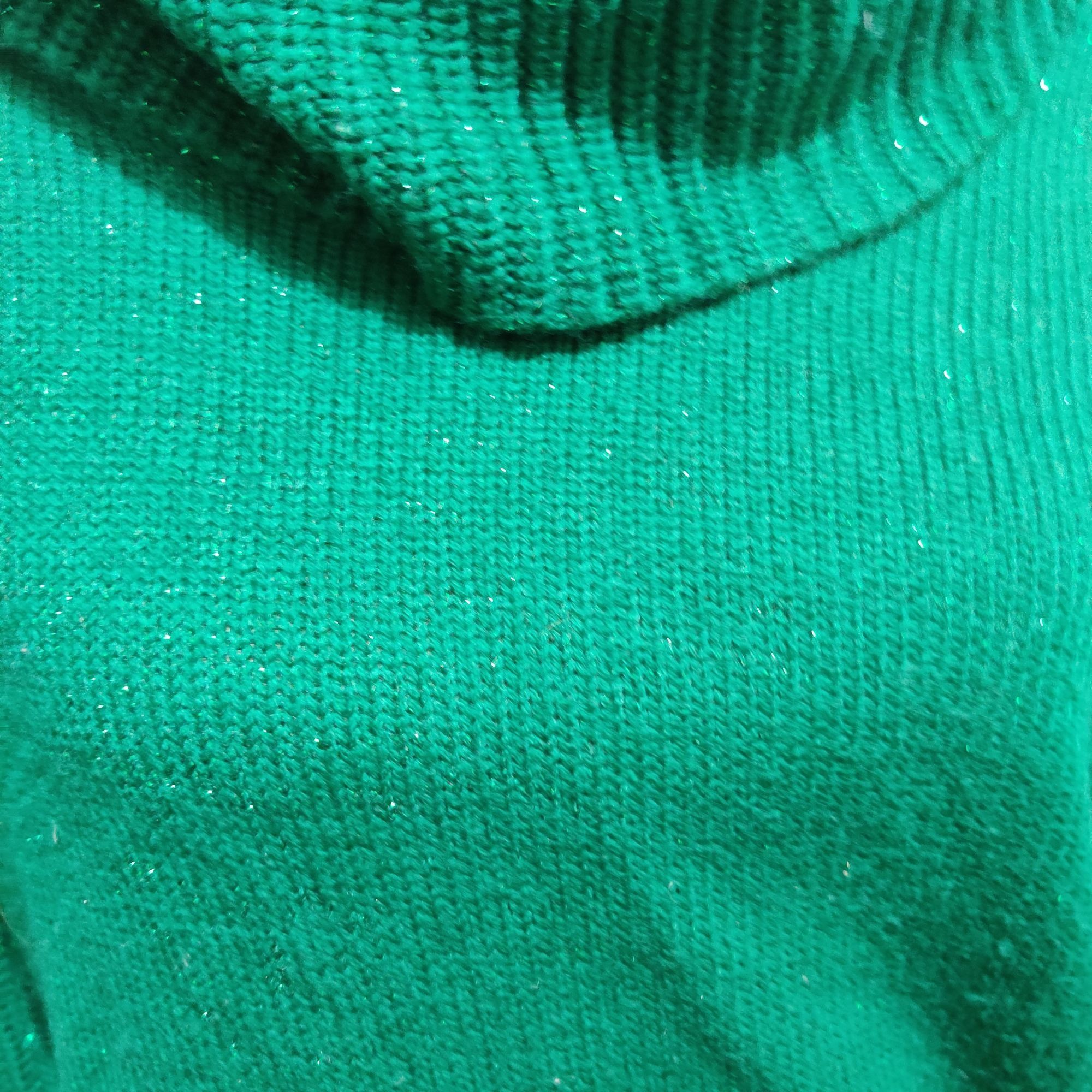 Faded Glory Faded Glory M Green Metallic Cowl Neck Sweater Ribbed Sleeve Size M / US 6-8 / IT 42-44 - 9 Thumbnail