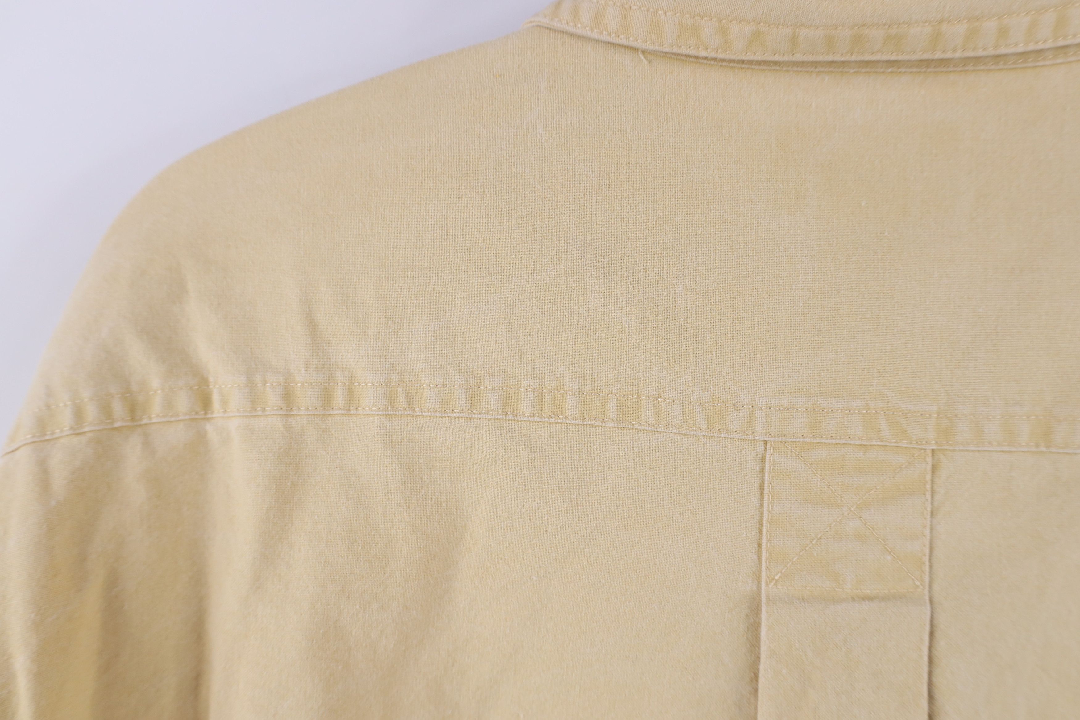 L.L. Bean × Vintage Vintage 90s LL Bean Stonewash Bush Button Shirt Yellow Size US M / EU 48-50 / 2 - 10 Thumbnail