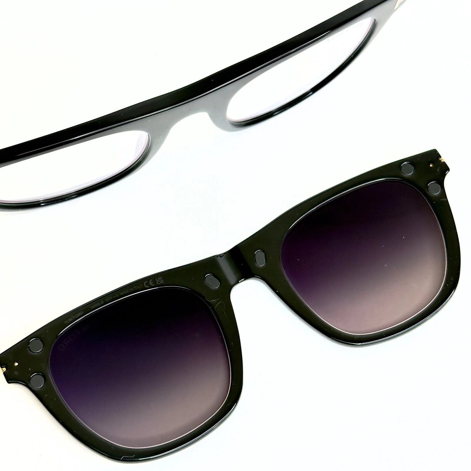 Tom Ford TOM FORD TF5895B 001 Black Magnetic Clip On Blue 5895 Size ONE SIZE - 12 Thumbnail