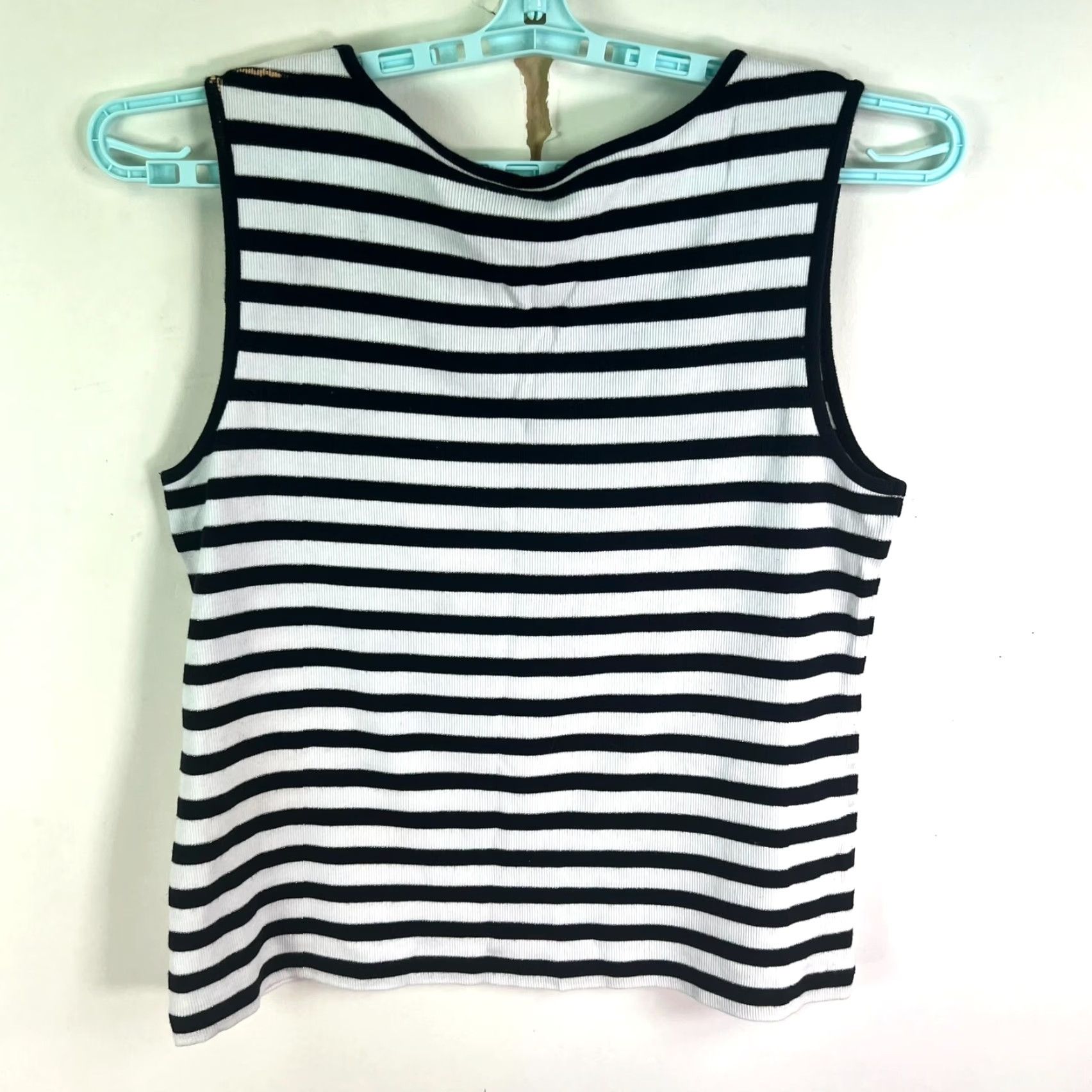 Vintage Chico's Tank Women Size 3 Black/White Striped Tank Top Size XS / US 0-2 / IT 36-38 - 3 Thumbnail