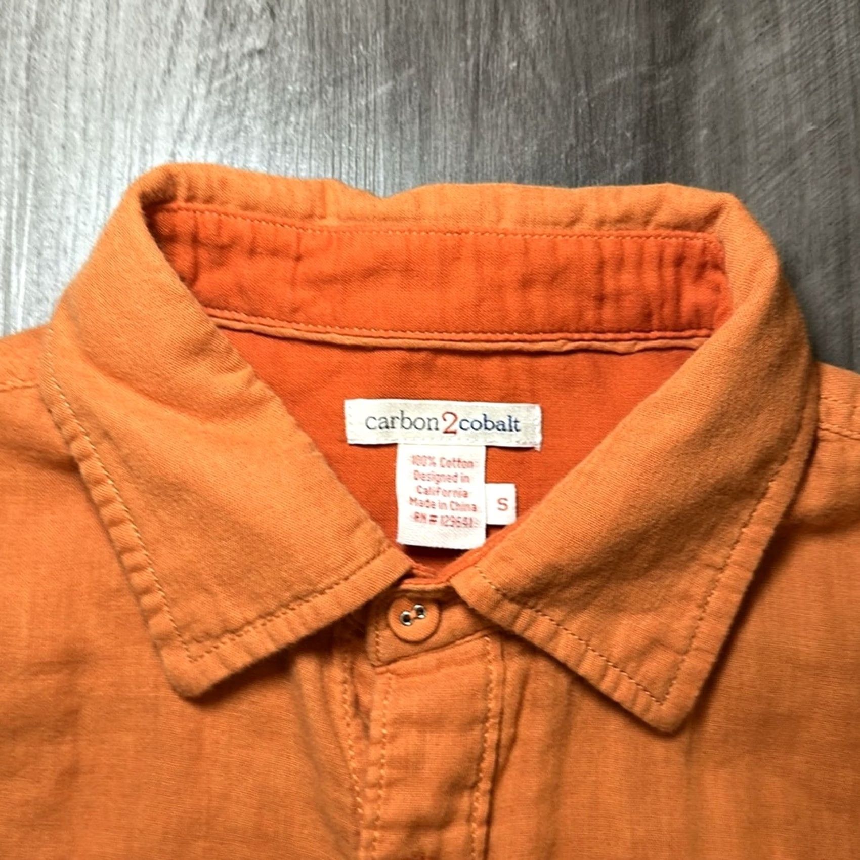 Carbon2Cobalt Carbon2Cobalt Pointillism Cotton Gauze Style Long Sleeve Button Down Small Men Orange Shirt Size US S / EU 44-46 / 1 - 6 Thumbnail