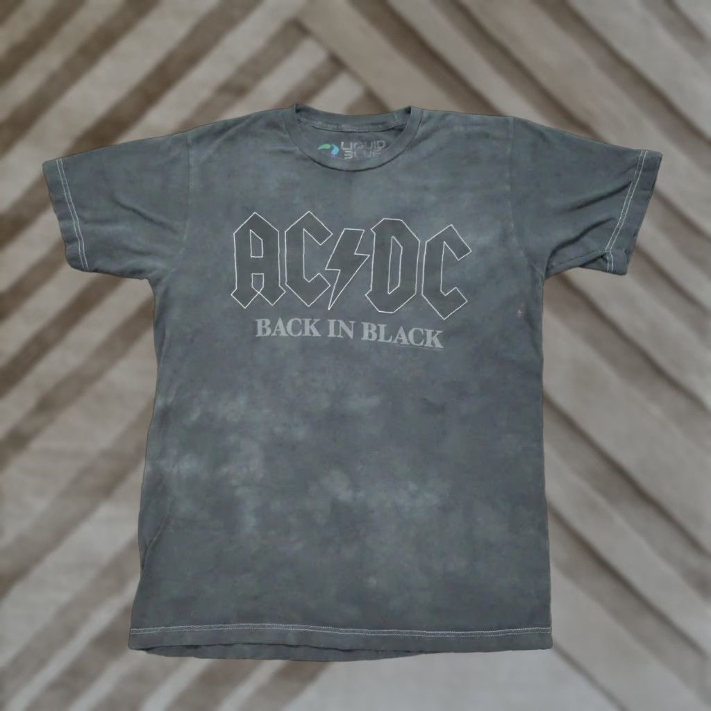 Liquid Blue Liquid Blue AC DC T Shirt Mens M Grey Back In Black Fade Tie Dye Liquid Blue Logo Short Sleeve Crew Neck 80s 90s Mens (adjusted for brand/decade) Size US M / EU 48-50 / 2 - 1 Thumbnail