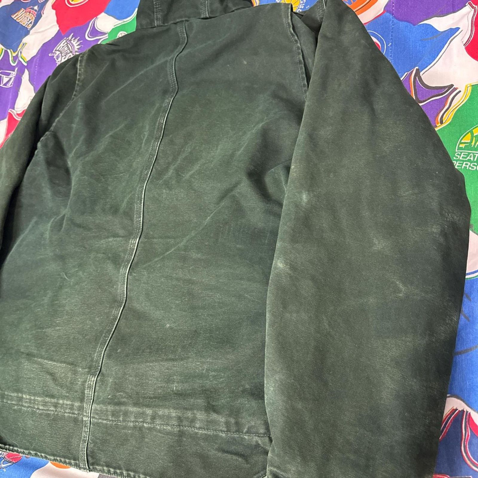 Carhartt × Vintage VTG Carhartt Detroit Jacket Hooded Sherpa J141 SPC Green XL Size US XL / EU 56 / 4 - 6 Thumbnail