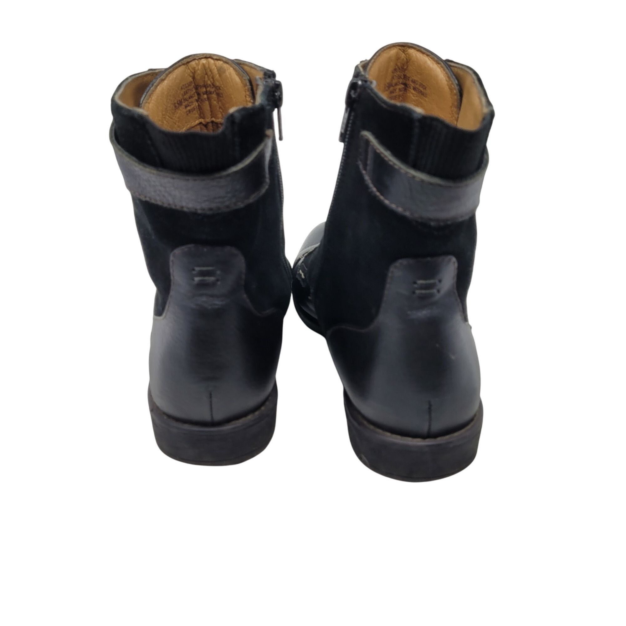 Designer Montana Artisan Black Suede Leather Lace-Up Ankle Boots Side Size US 9.5 / IT 39.5 - 8 Thumbnail