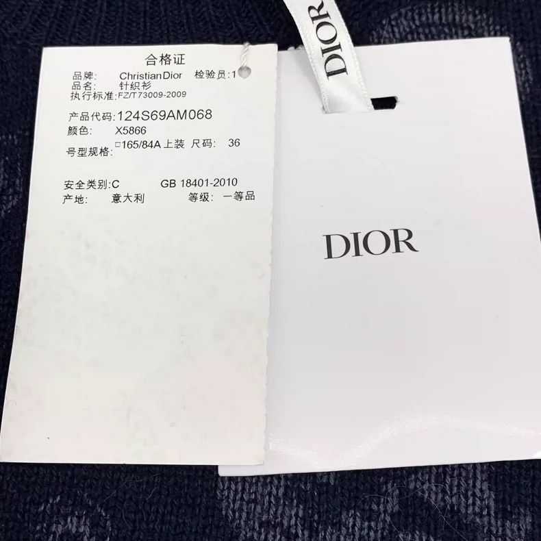 Christian Dior Blue Floral Knit Sweater 36 XS-2505