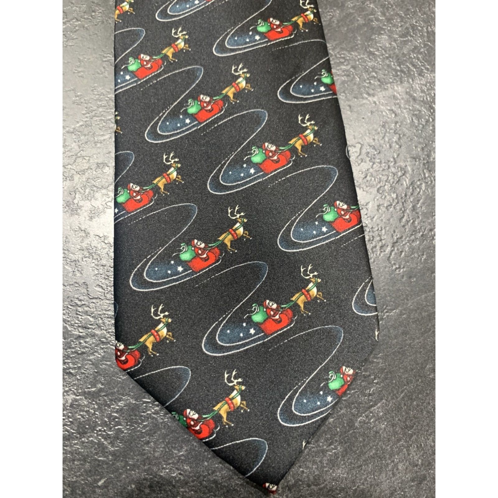Vintage VINTAGE Noël Christmas Tie Black Santa Mens Size ONE SIZE - 2 Thumbnail