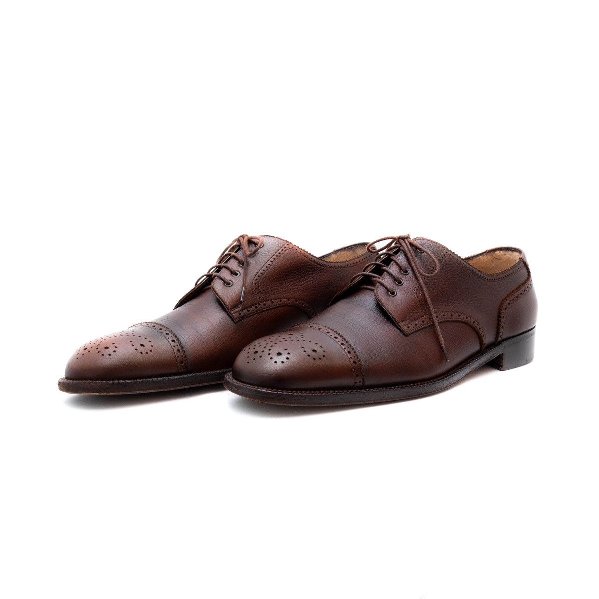 Salvatore Ferragamo Salvatore Ferragamo Brown Leather Oxford CapToe Brogue 10.5D Size US 10.5 / EU 43-44 - 2 Thumbnail