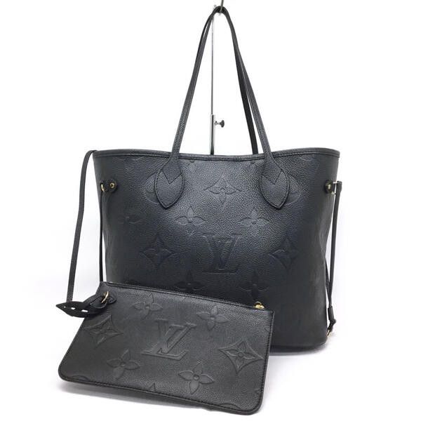 Louis Vuitton Neverfull MM Tote Bag Monogram Implant Black