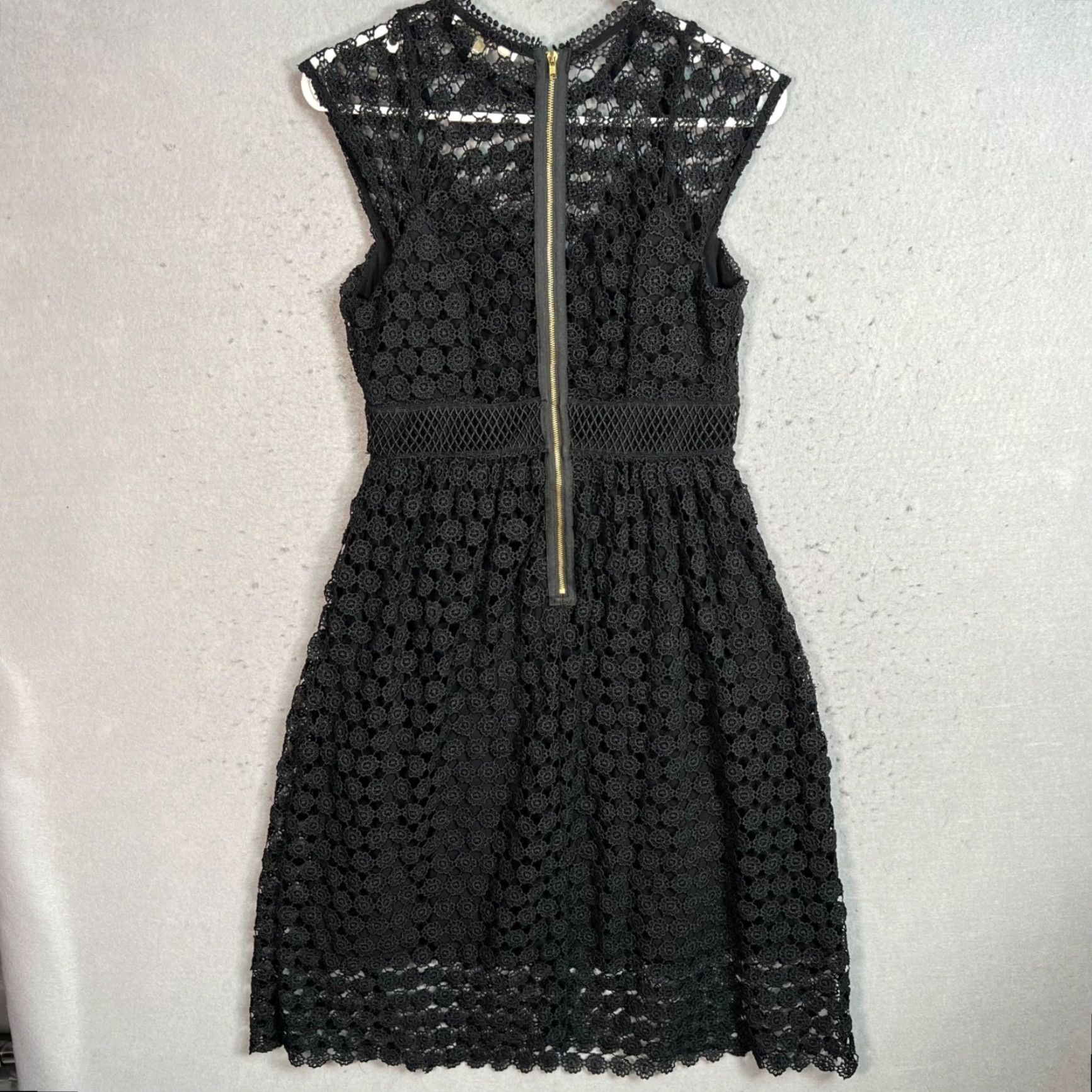 Vintage VINTAGE Eri + Ali Black Lace Midi Dress With Floral Crochet Detail Dress 8 Womens Midi Black Lace Floral Crochet Eri + Ali Womens 8 Size M / US 6-8 / IT 42-44 - 2 Thumbnail
