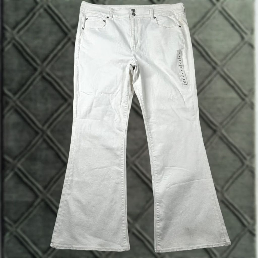 American Eagle Outfitters American Eagle Womens 20 Reg Hi-Rise Artist Flare Bell Bottom Jeans Disco White Size 26" / US 2 / IT 38 - 1 Thumbnail