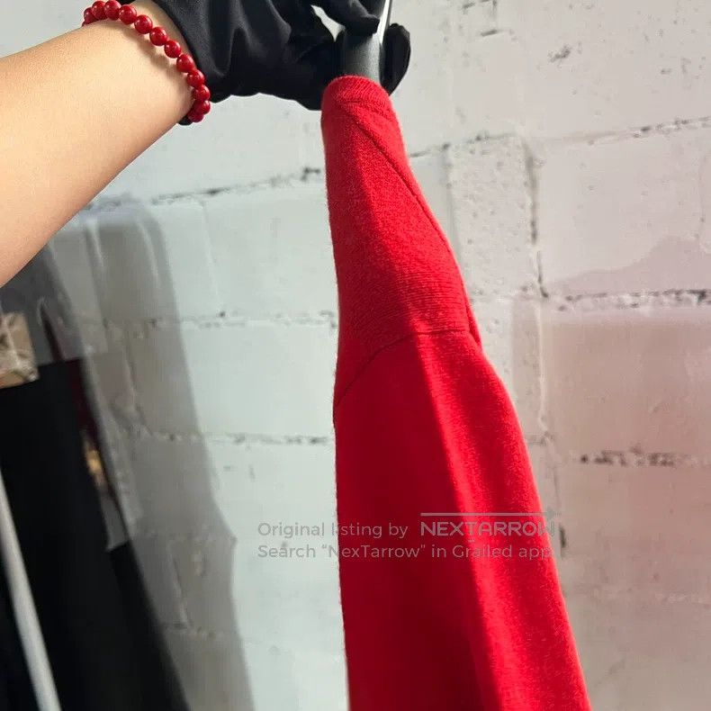 Hermes Hermes Red V-Neck Cashmere Sweater, Classic V-Neck Design, Size US XXL / EU 58 / 5 - 3 Thumbnail