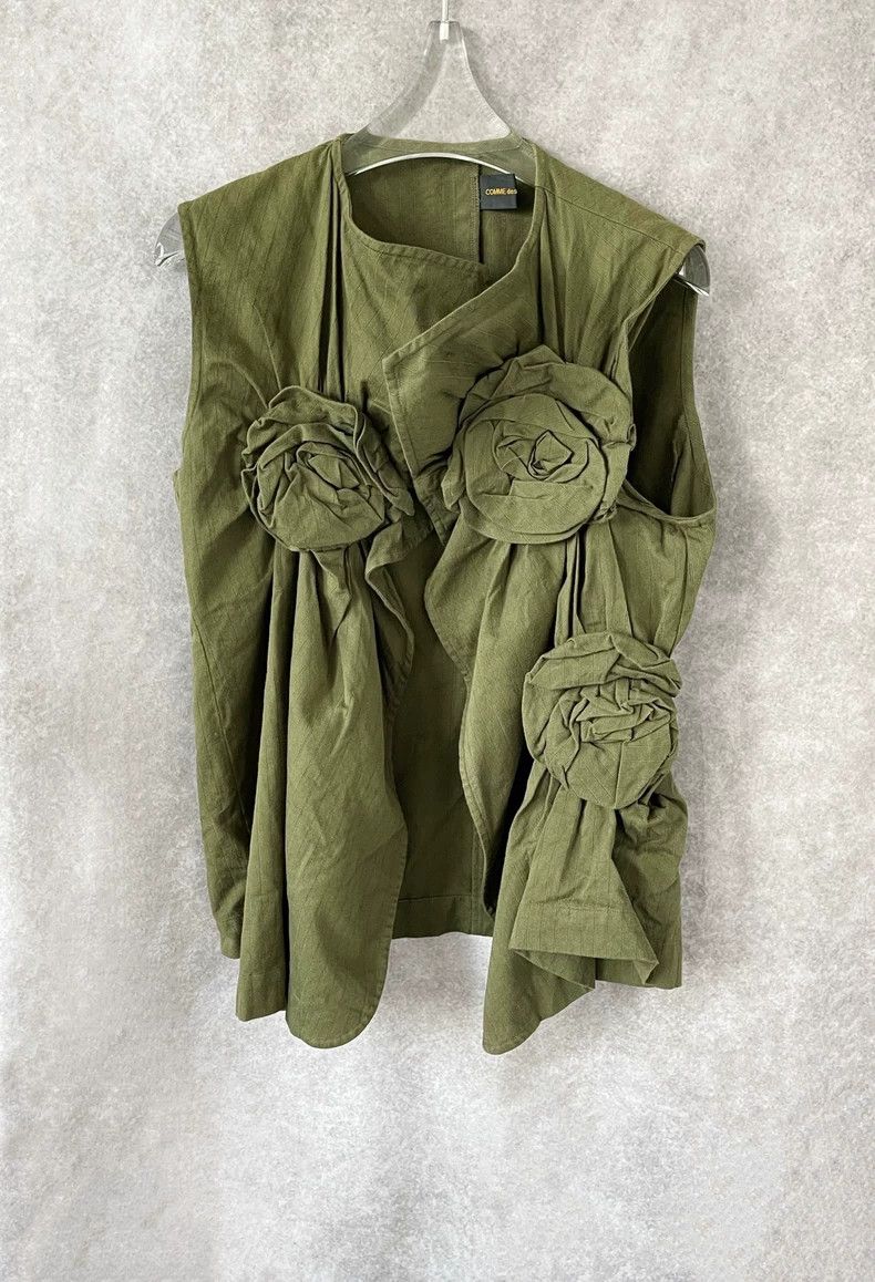 Comme des Garcons Comme Des Garcons Three-flower rose pinched waistcoat vest Size S / US 4 / IT 40 - 2 Thumbnail