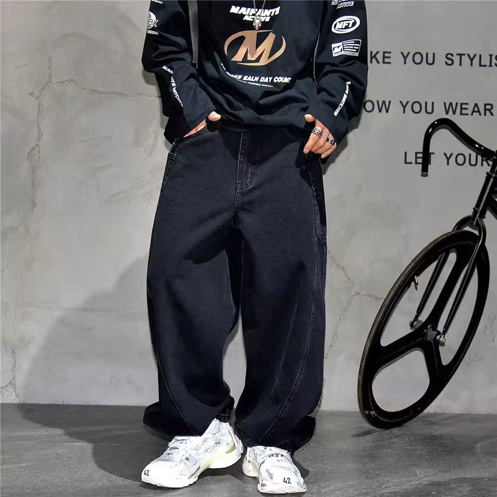 Jean Hip Hop Stacked Baggy Jeans Size US 33 - 2 Thumbnail