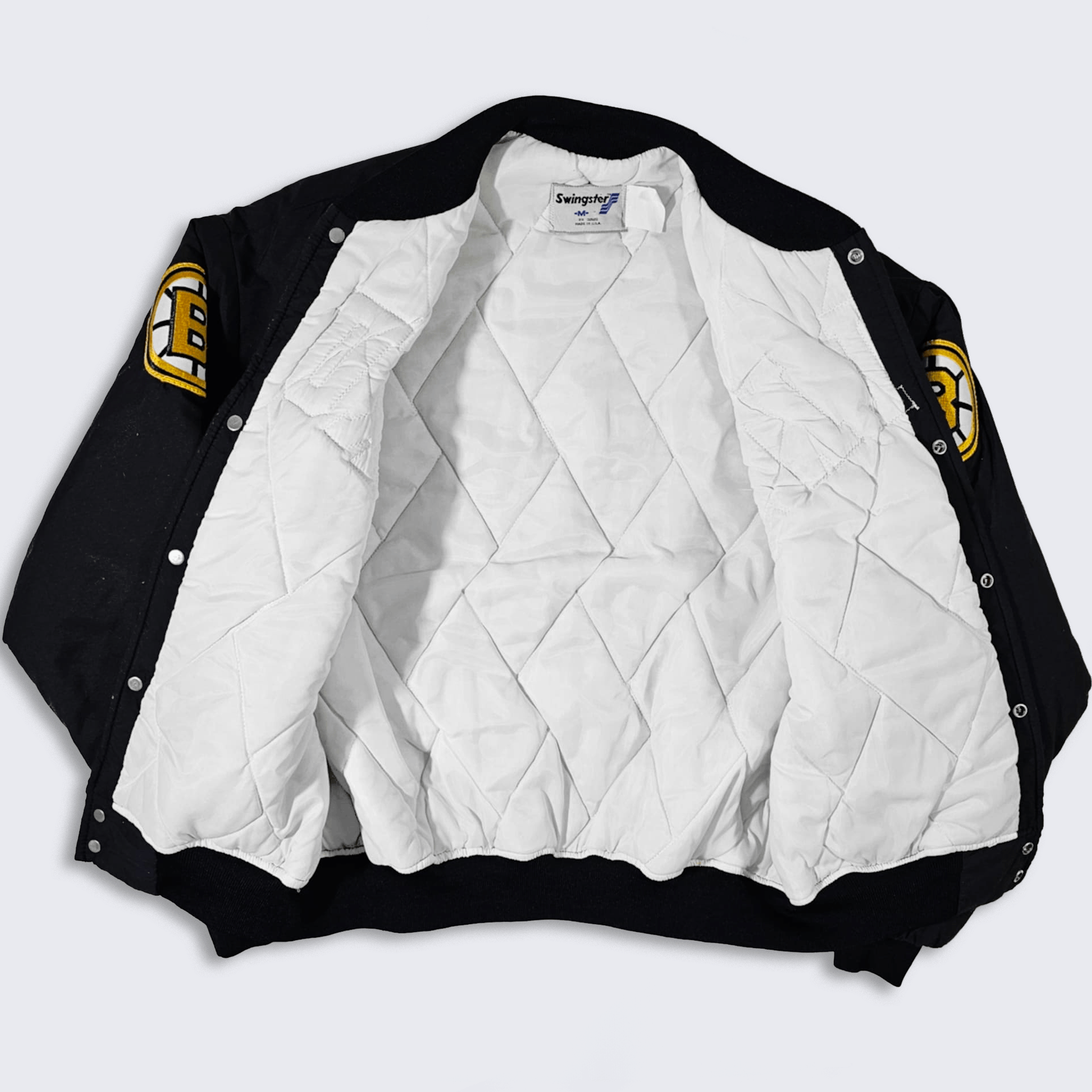 NHL × Swingster × Vintage Boston Bruins Vintage 90s Swingster Bomber Varsity Jacket Size US M / EU 48-50 / 2 - 3 Thumbnail