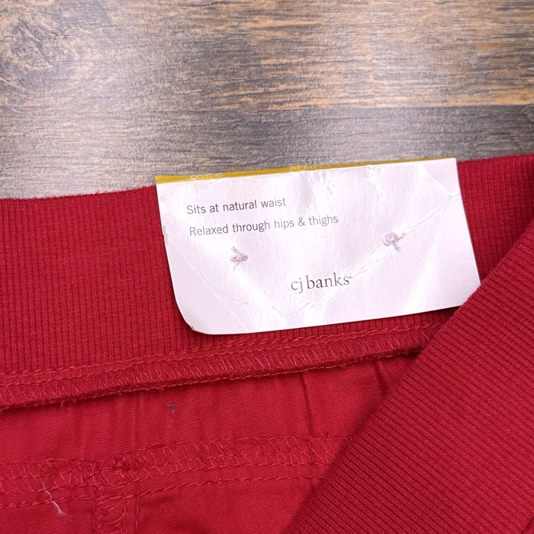 Vintage CJ Banks Capri Pants Womens 22W Red High Rise Knit Cotton Spandex Plus 17in Inseam Straight Leg NWT Size 40" / US 18 - 6 Thumbnail