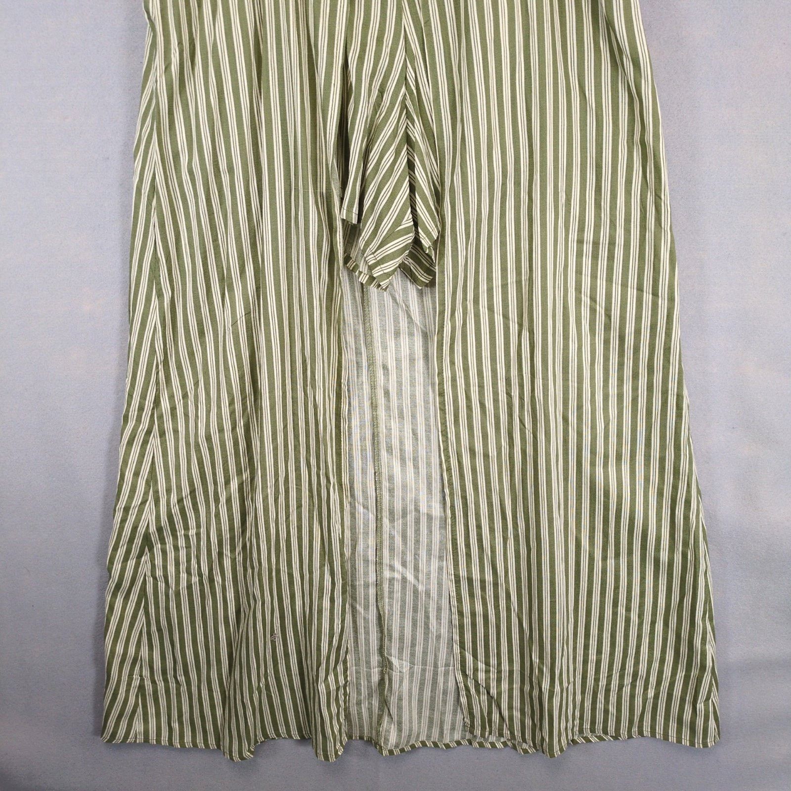 Other Poof NY Green Striped Cami Open Maxi Dress w/ Romper Shorts Size L / US 10 / IT 46 - 3 Thumbnail