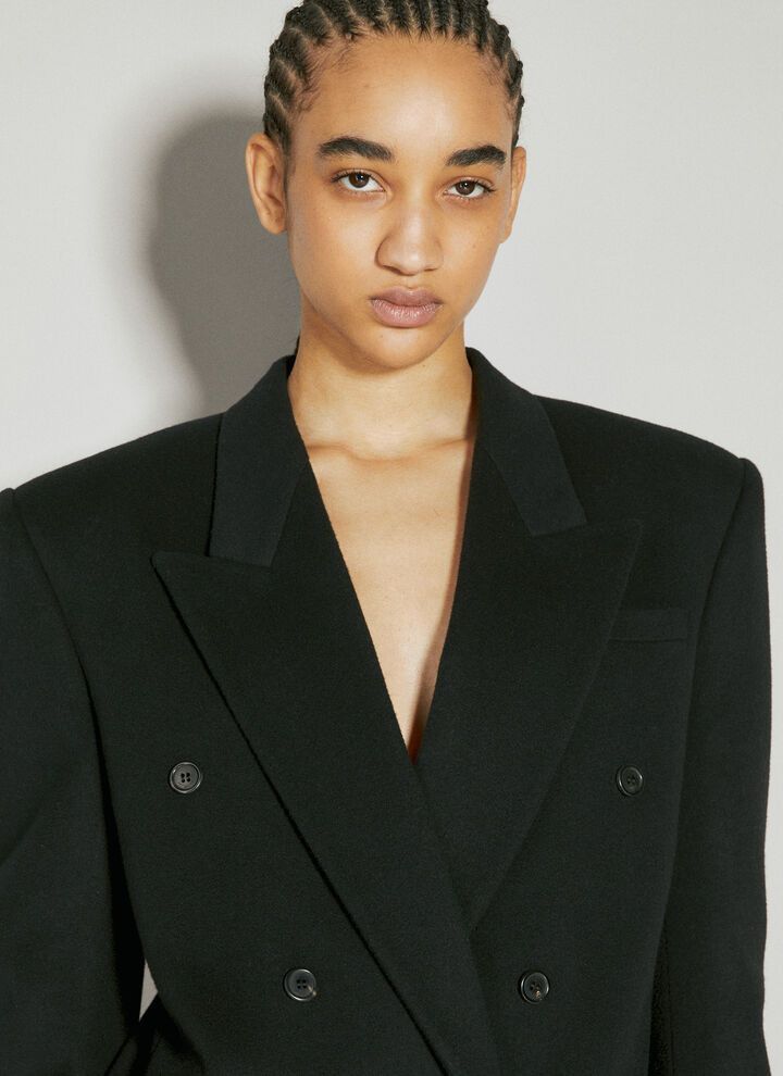 o1bcso1str1224 Oversized Jacket In Wool Cashmere in Black