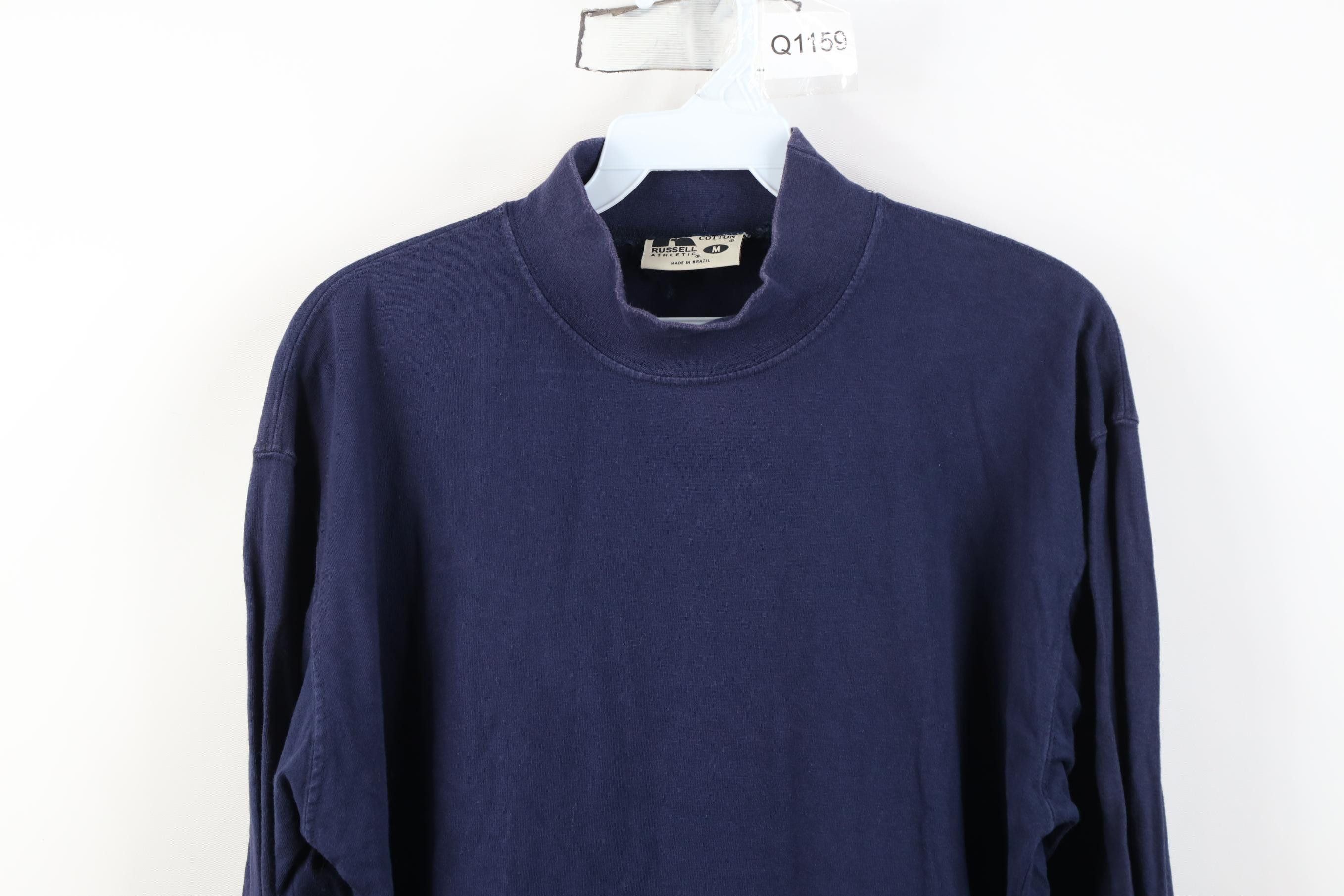 Russell Athletic Vintage 90s Y2K Russell Athletic Blank Mock Neck T-Shirt Size US M / EU 48-50 / 2 - 2 Thumbnail