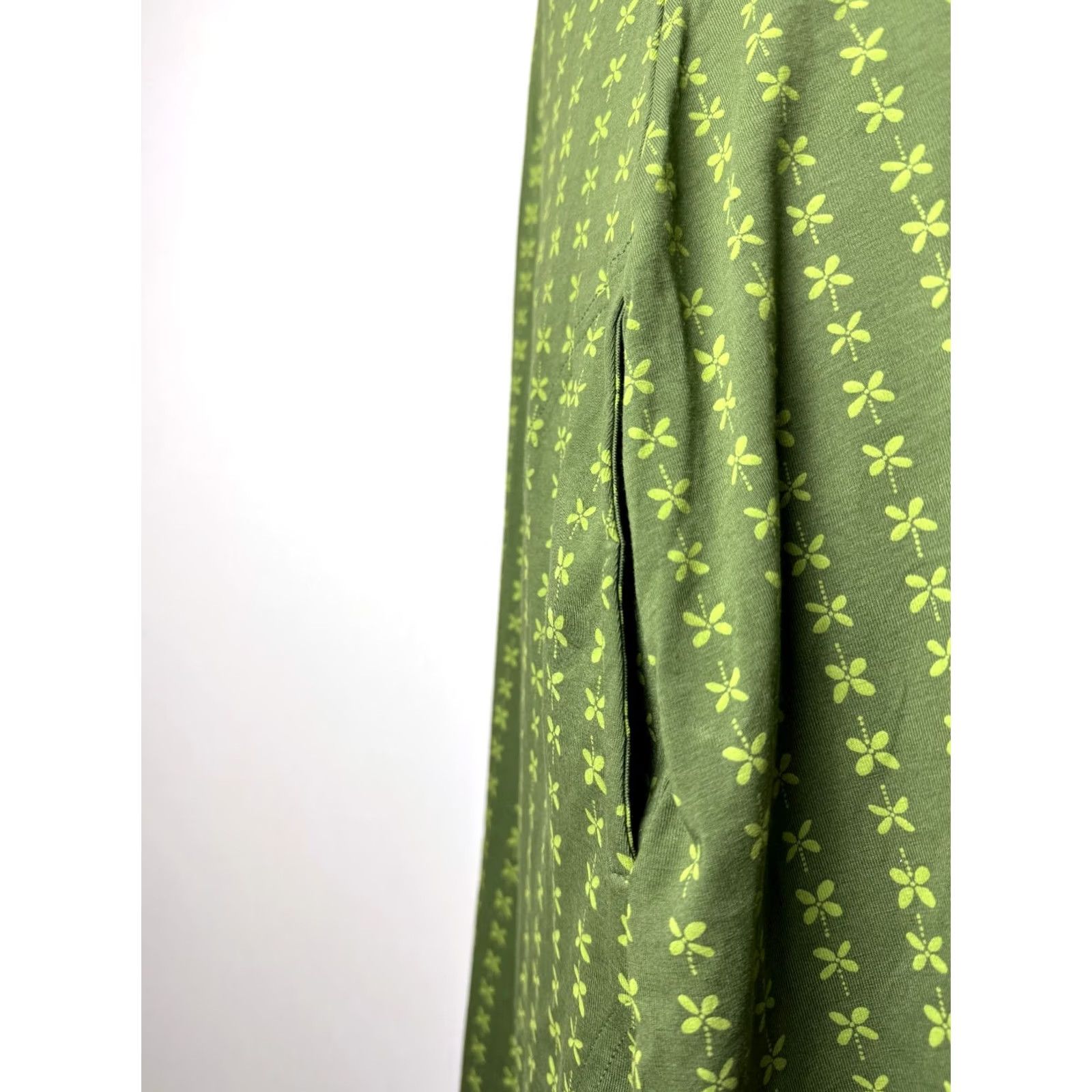 Vintage Gudrun Sjoden Womens Dress XL Green Cotton Midi Dress Size XL / US 12-14 / IT 48-50 - 4 Thumbnail