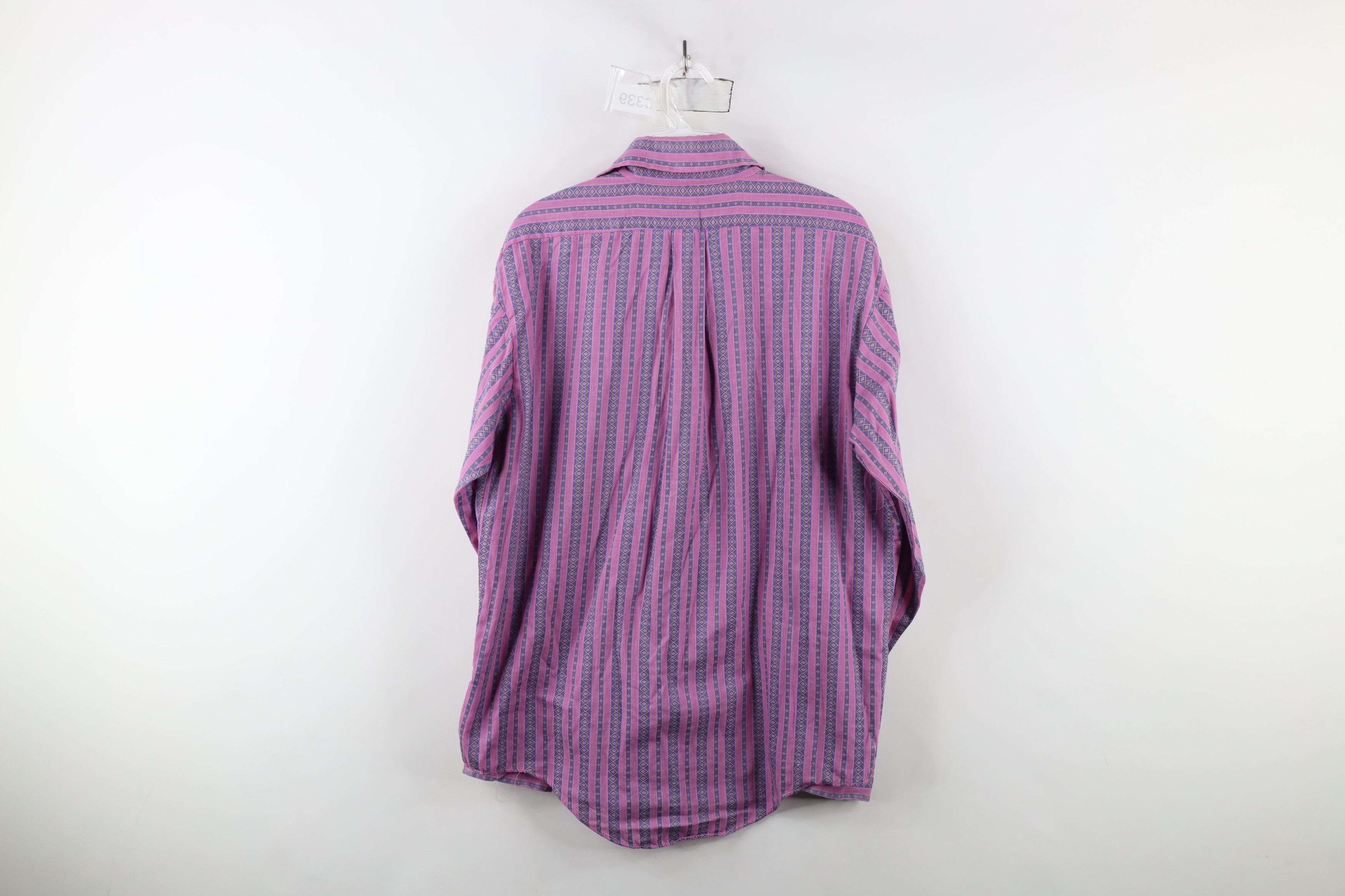 Vintage Vintage 60s Fruit of the Loom Striped Collared Button Shirt Size US L / EU 52-54 / 3 - 9 Thumbnail