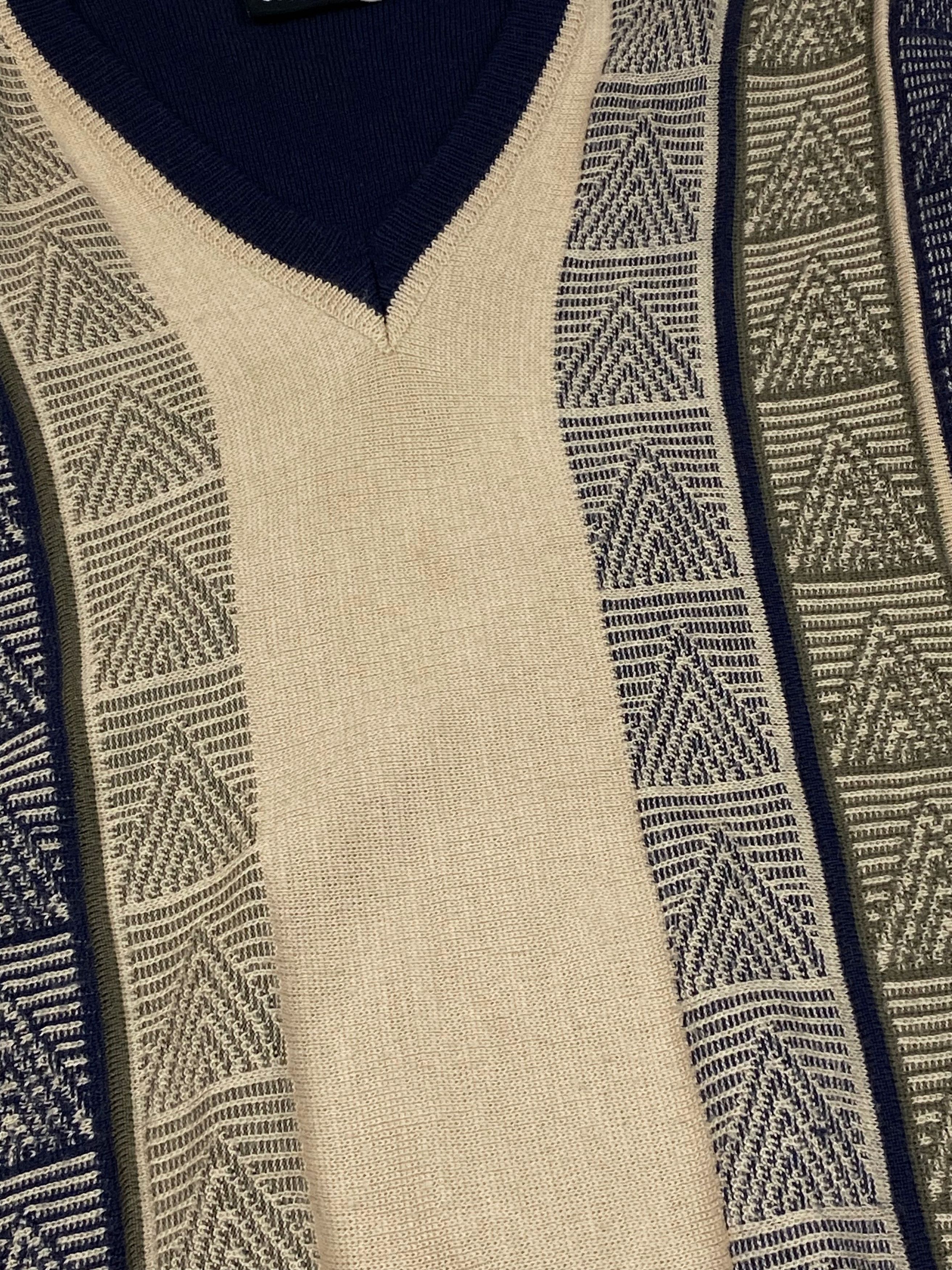 Gabicci Vintage GABICCI Crazy Print V-Neck Sweater Cardigan M664 Size US L / EU 52-54 / 3 - 8 Thumbnail