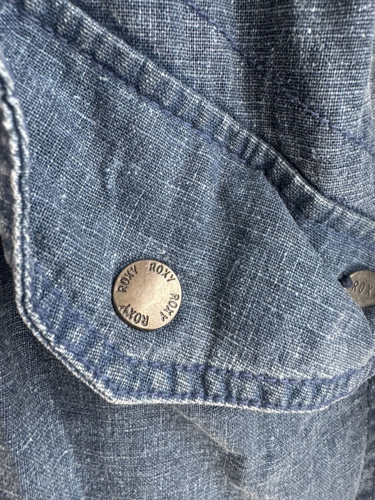 Vintage ROXY Denim Hooded Parka Jacket – Y2K 2000s L Size L / US 10 / IT 46 - 4 Thumbnail