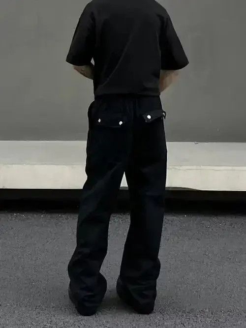 Designer stack baggy cargo zipper flared pants Size US 34 / EU 50 - 4 Thumbnail