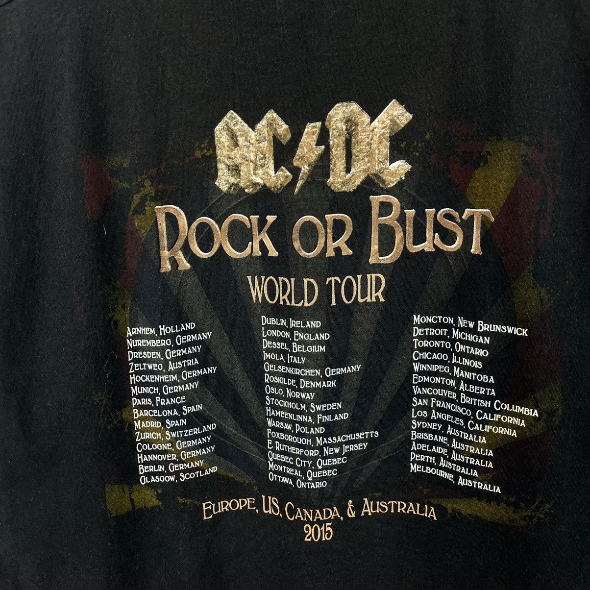 AC/DC Ac/Dc Rock or Bust World Tour 2015 Big Logo Size M Size US M / EU 48-50 / 2 - 7 Thumbnail