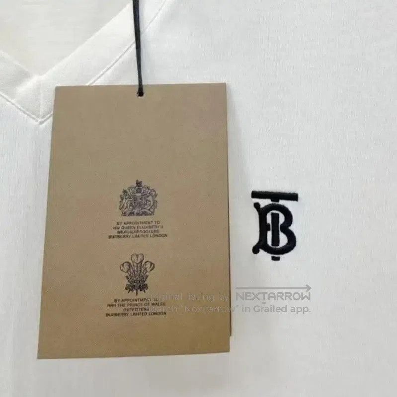 Burberry Burberry Men's White Cotton Embroidered T. Size US M / EU 48-50 / 2 - 2 Thumbnail