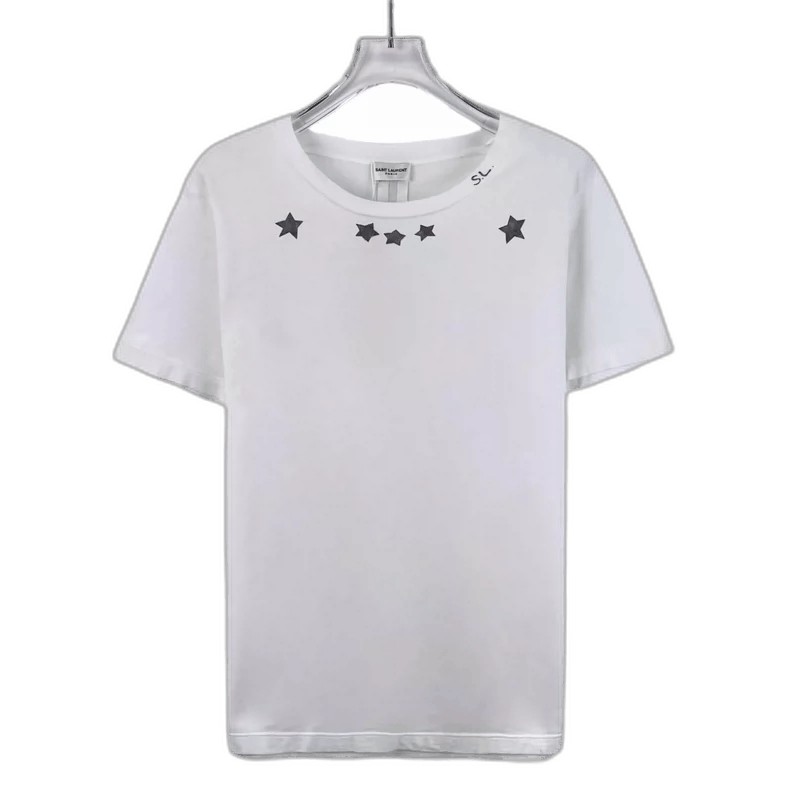 Saint Laurent Paris Saint Laurent White Star Print T-Shirt-2507 Size US M / EU 48-50 / 2 - 7 Thumbnail