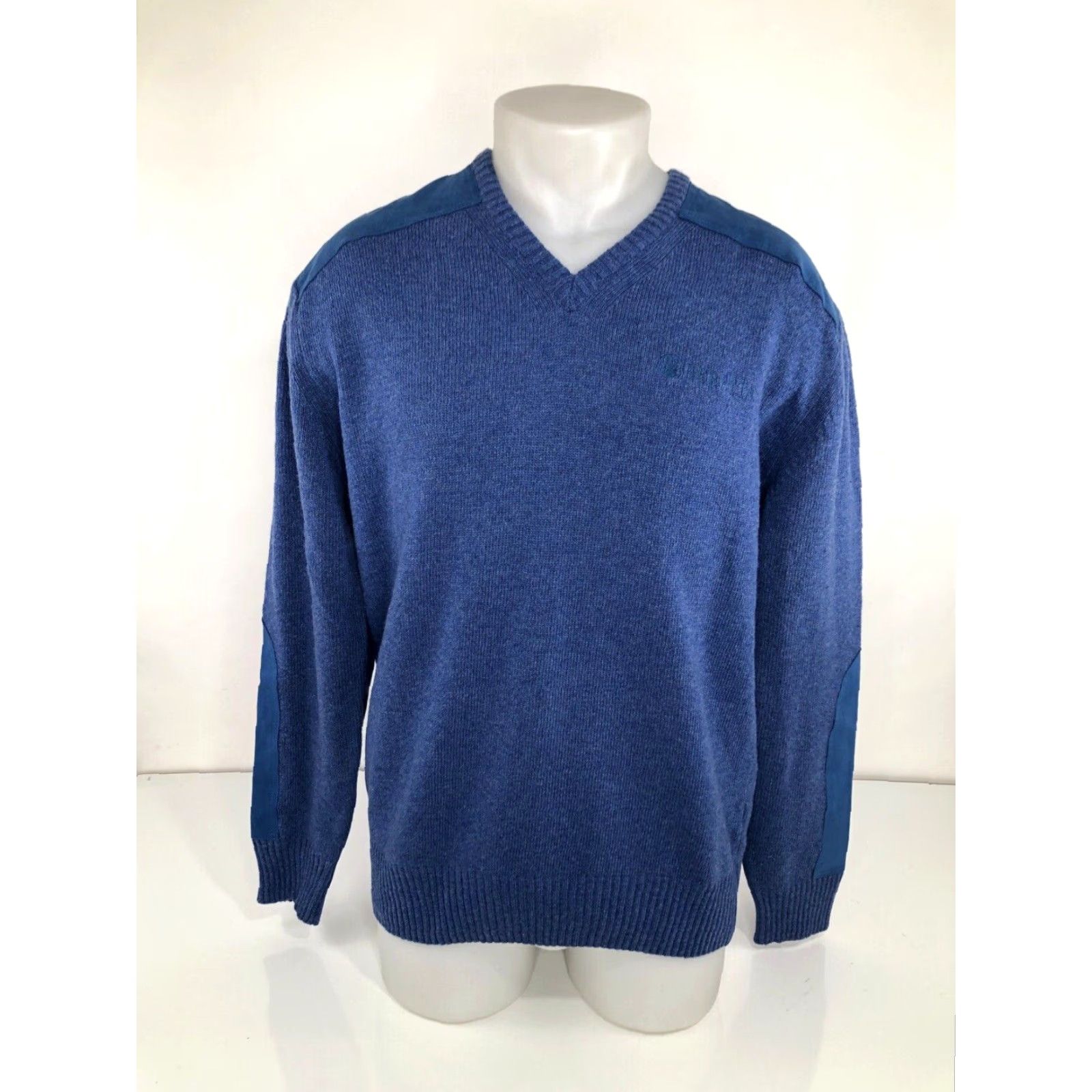 Vintage Beretta Italy Sweater - Pullover Wool V-Neck L Men Blue Embroidered Patches 80% Wool Tags NWT Size US L / EU 52-54 / 3 - 2 Thumbnail