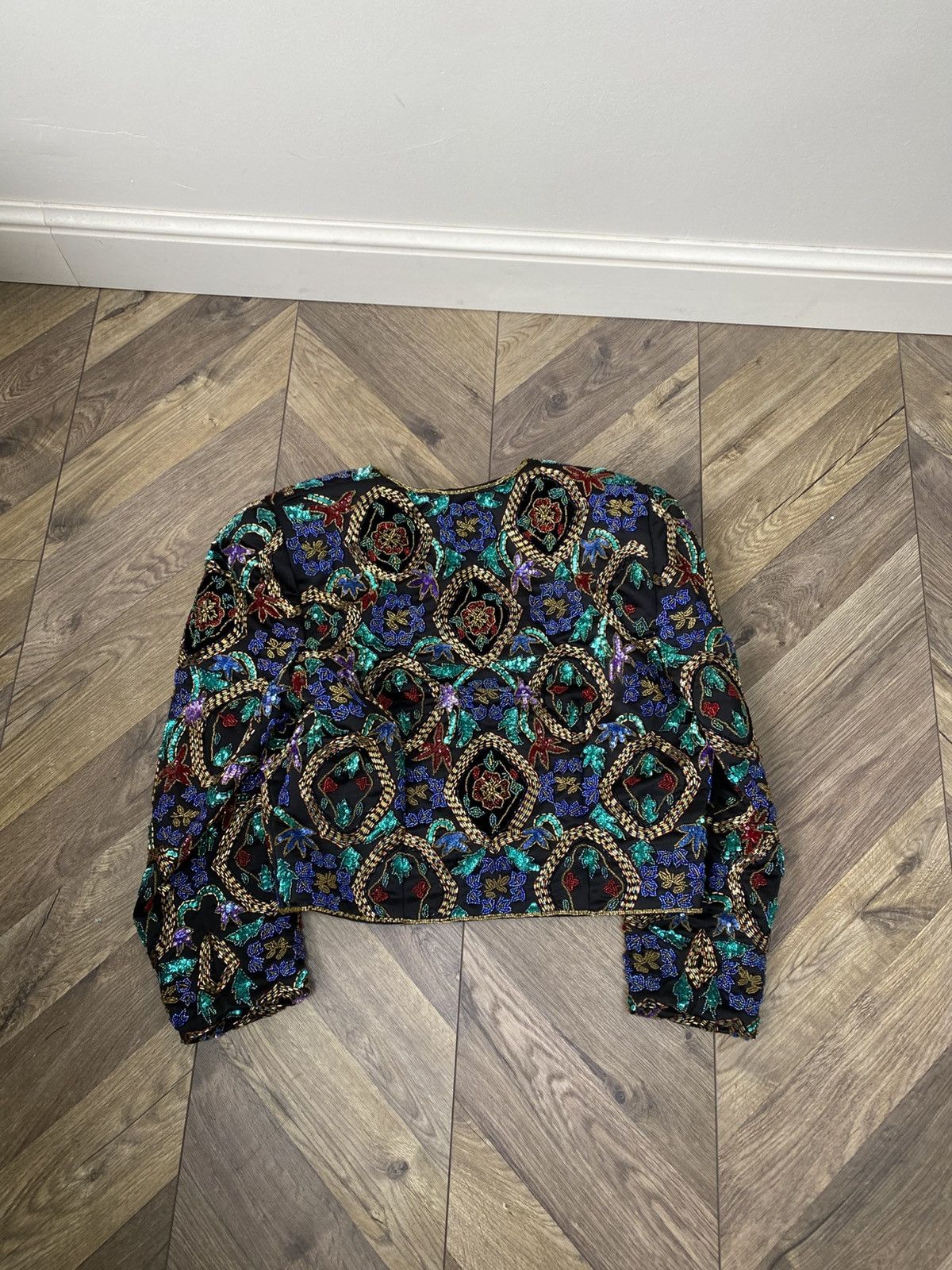 Other Vintage Black Tie Heavy Beaded/Sequin Crop Jacket Size L / US 10 / IT 46 - 9 Thumbnail