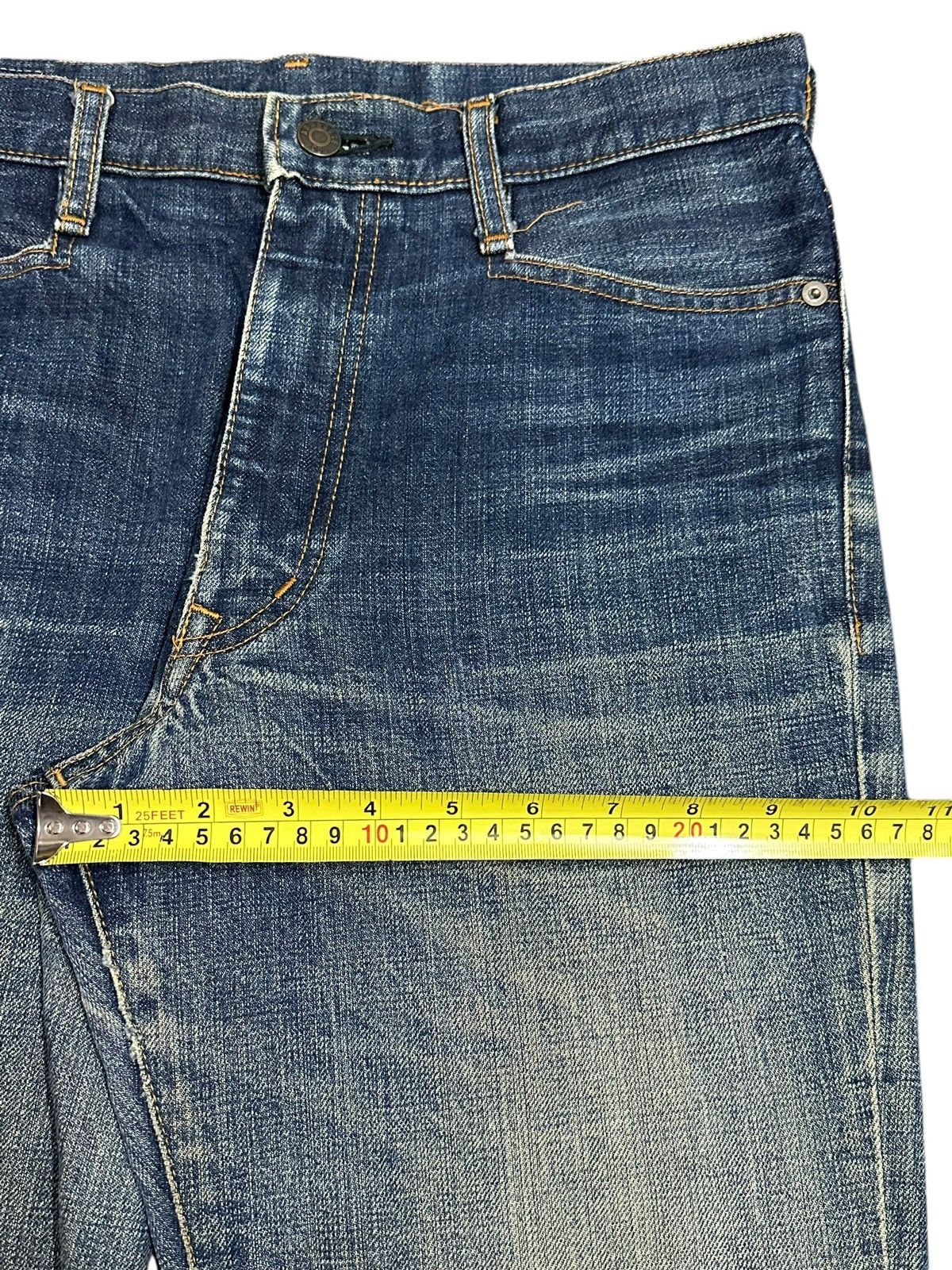 ABAHOUSE Vintage Japanese Abahouse Blue Wash Distressed Flare Jeans Size US 31 - 16 Thumbnail