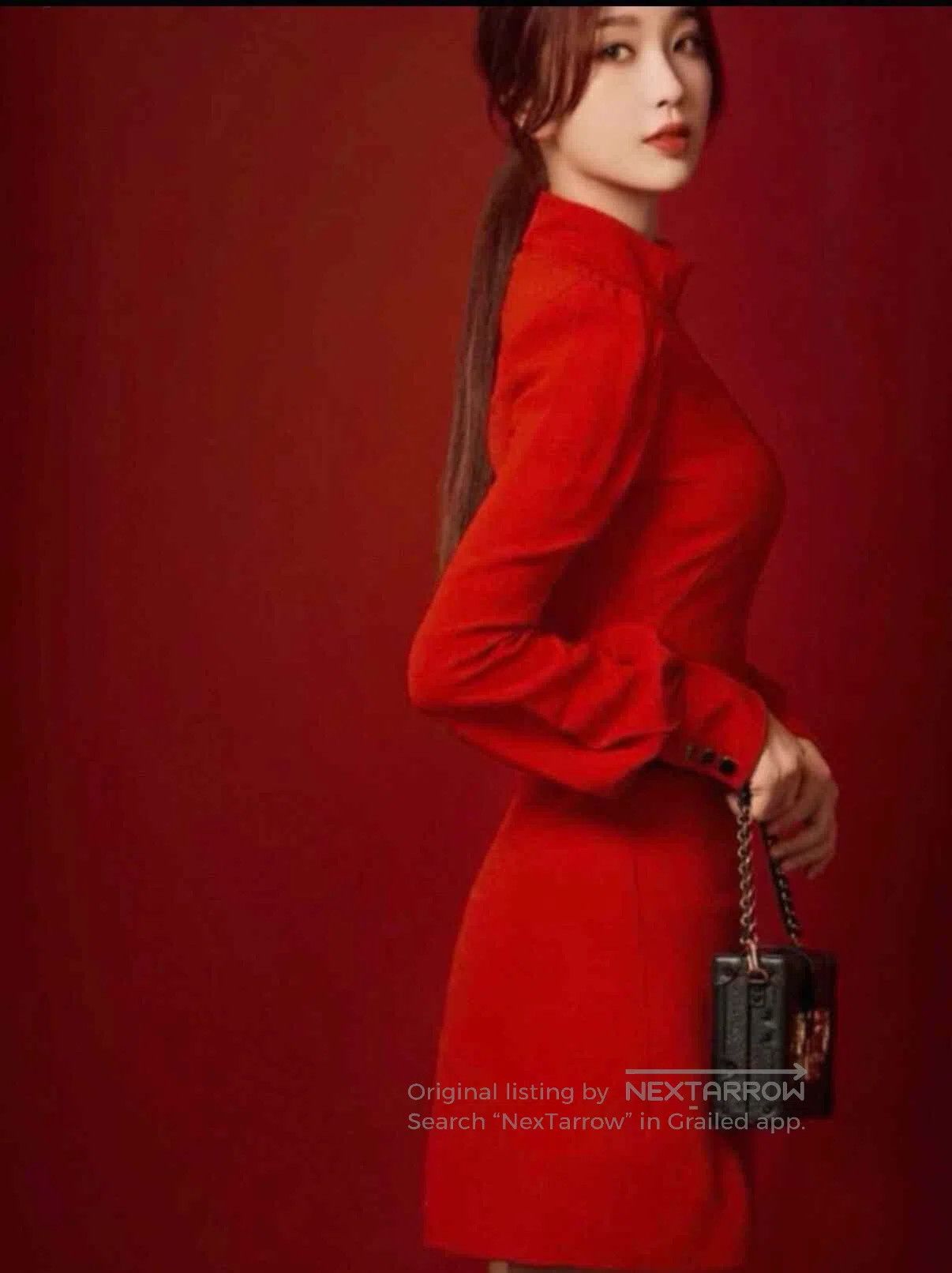 Louis Vuitton Louis Vuitton Red Silk Wool Dress. Size XXS / US 00 / IT 34 - 8 Thumbnail