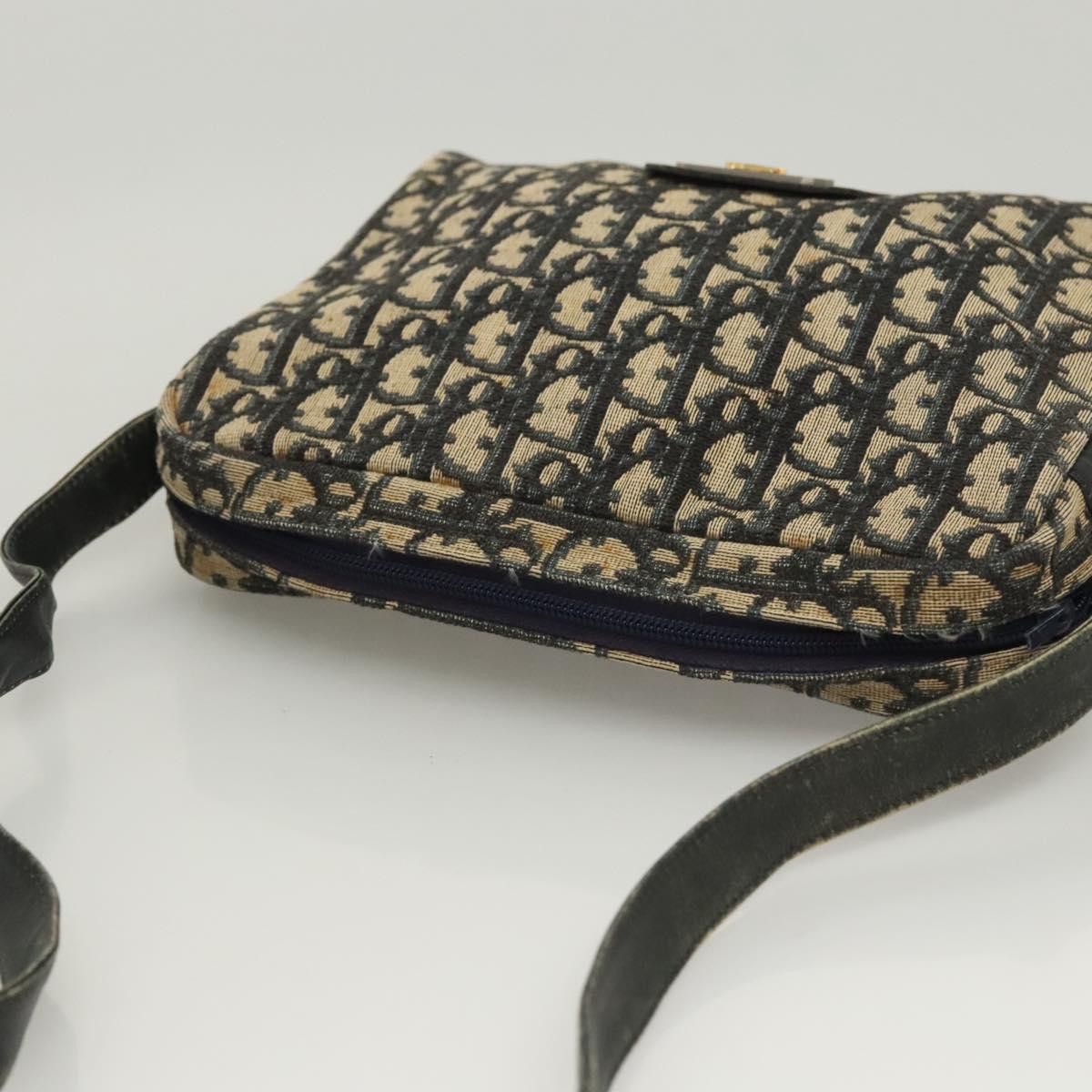 Dior DIOR Trotter Canvas Shoulder Bag Navy Gold Size ONE SIZE - 6 Thumbnail