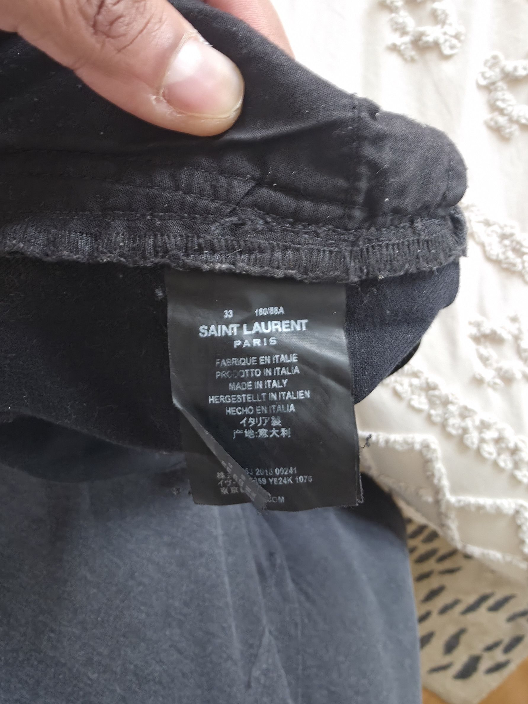 Saint Laurent Paris Saint Laurent Waxed Black Denim DO2 M/SK-LW Size US 33 - 5 Thumbnail