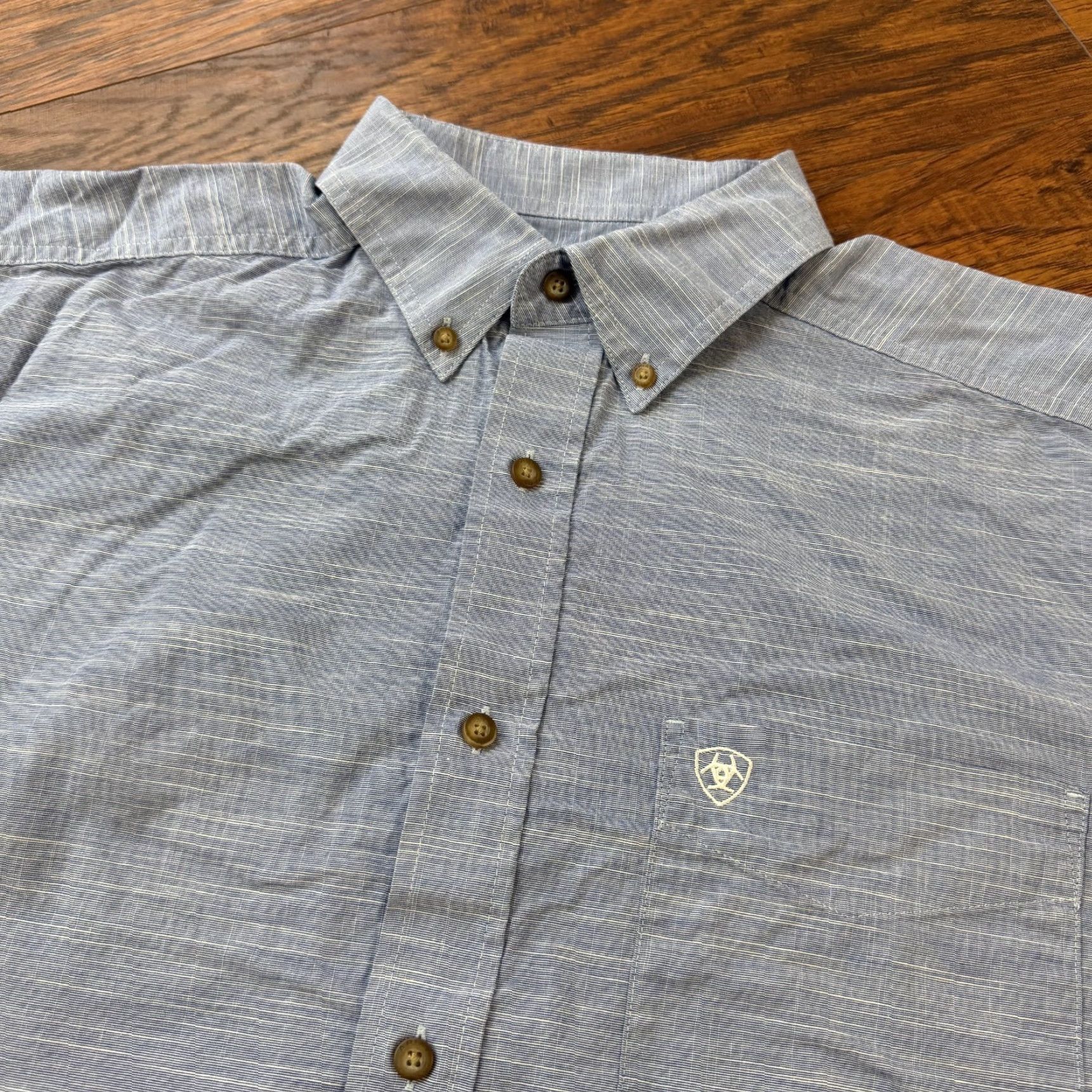 Ariat Ariat Shirt Button-Up Long Sleeve Blue L Cotton Western Casual Pocket Modern Size US L / EU 52-54 / 3 - 2 Thumbnail