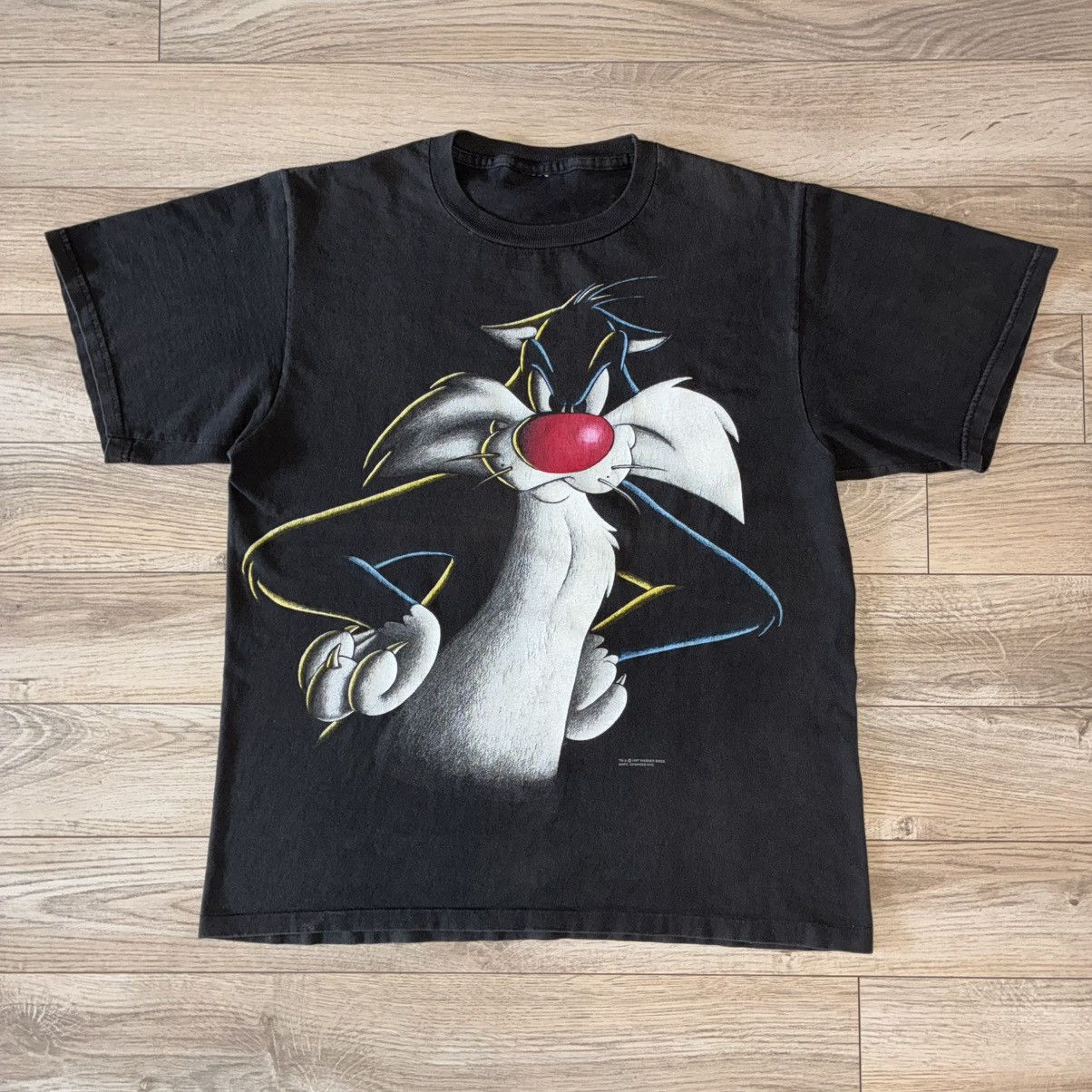 Changes 90s Sylvester the cat blackout shadow Looney Tunes tee shirt Size US XL / EU 56 / 4 - 1 Thumbnail