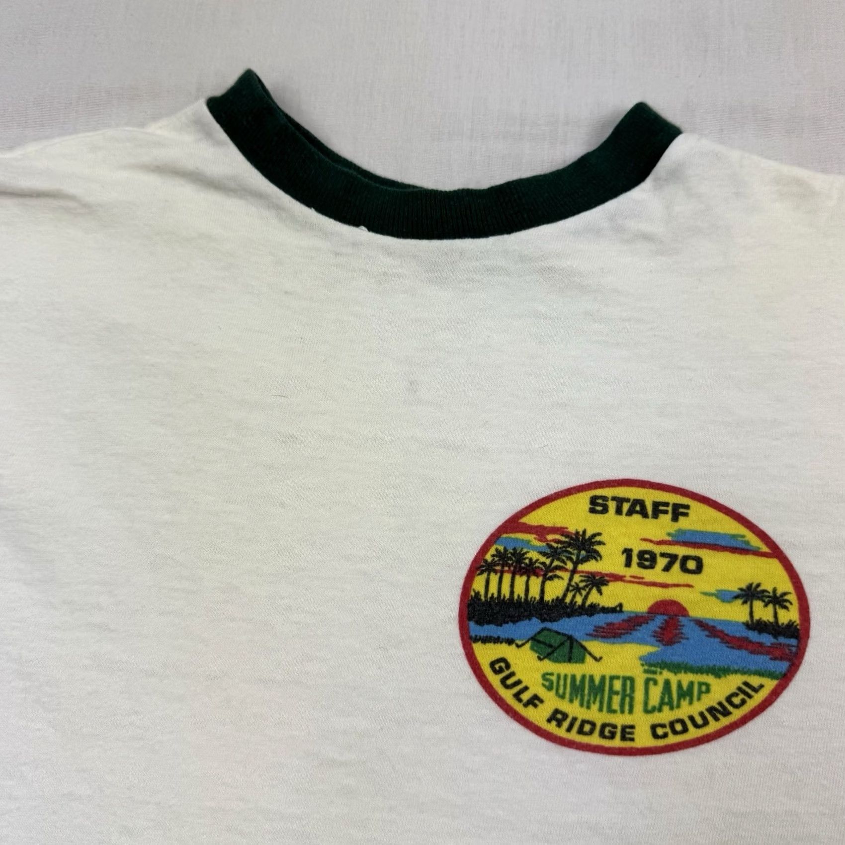 Vintage Vintage Boy Scouts Ringer Shirt Adult Small 1970 Staff Summer Camp 70s USA - Size White Cotton - Size US S / EU 44-46 / 1 - 3 Thumbnail