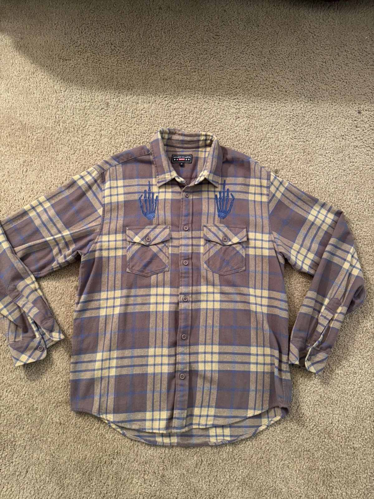 Hysteric Glamour × Supreme Supreme x Hysteric Glamour Skeleton Middle Finger Flannel Size US M / EU 48-50 / 2 - 3 Thumbnail