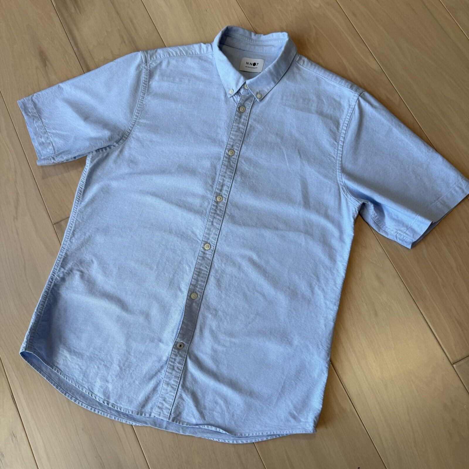 NN07 NN07 Shirt Large Blue Short Sleeve Button Up No Nationality Size US L / EU 52-54 / 3 - 9 Thumbnail